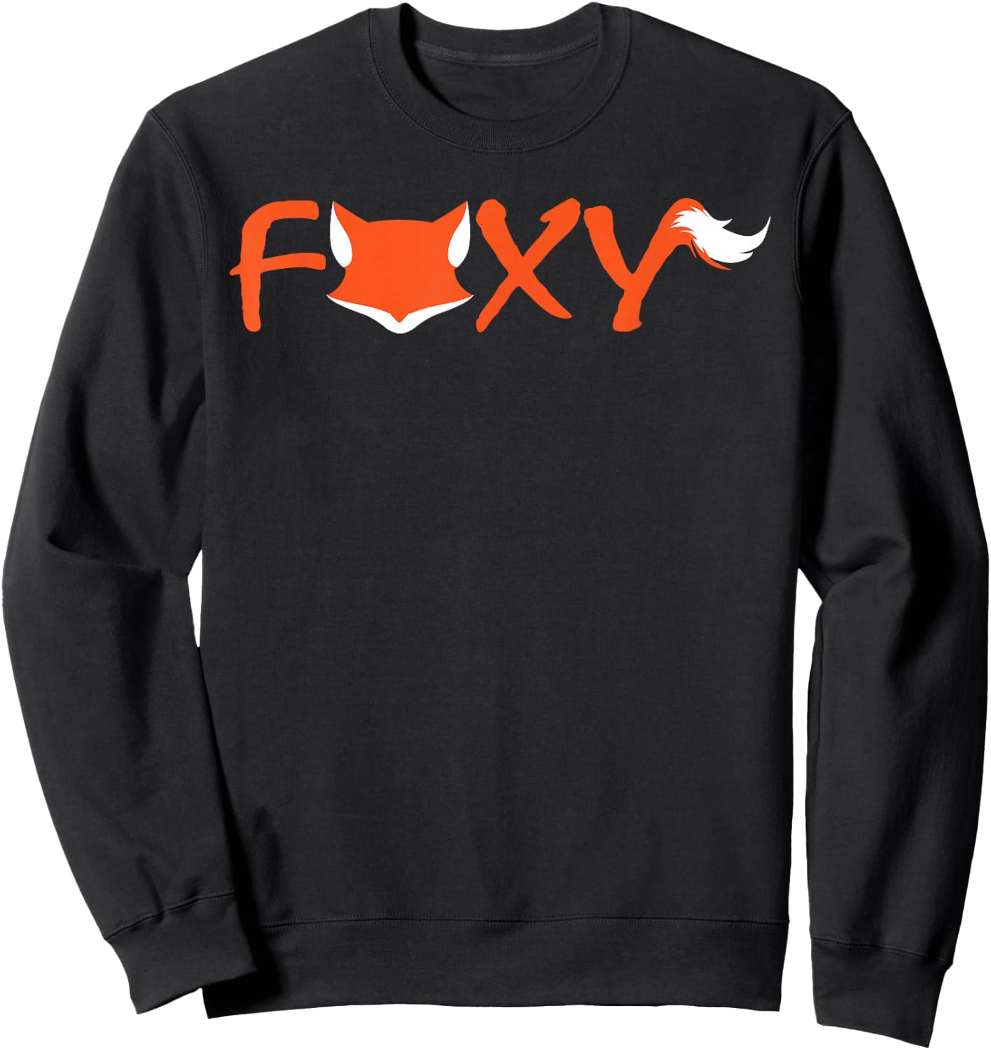 Foxy Fun Sexy Cute Fox Orange White Design Sweatshirt - Sweatshirt | Black