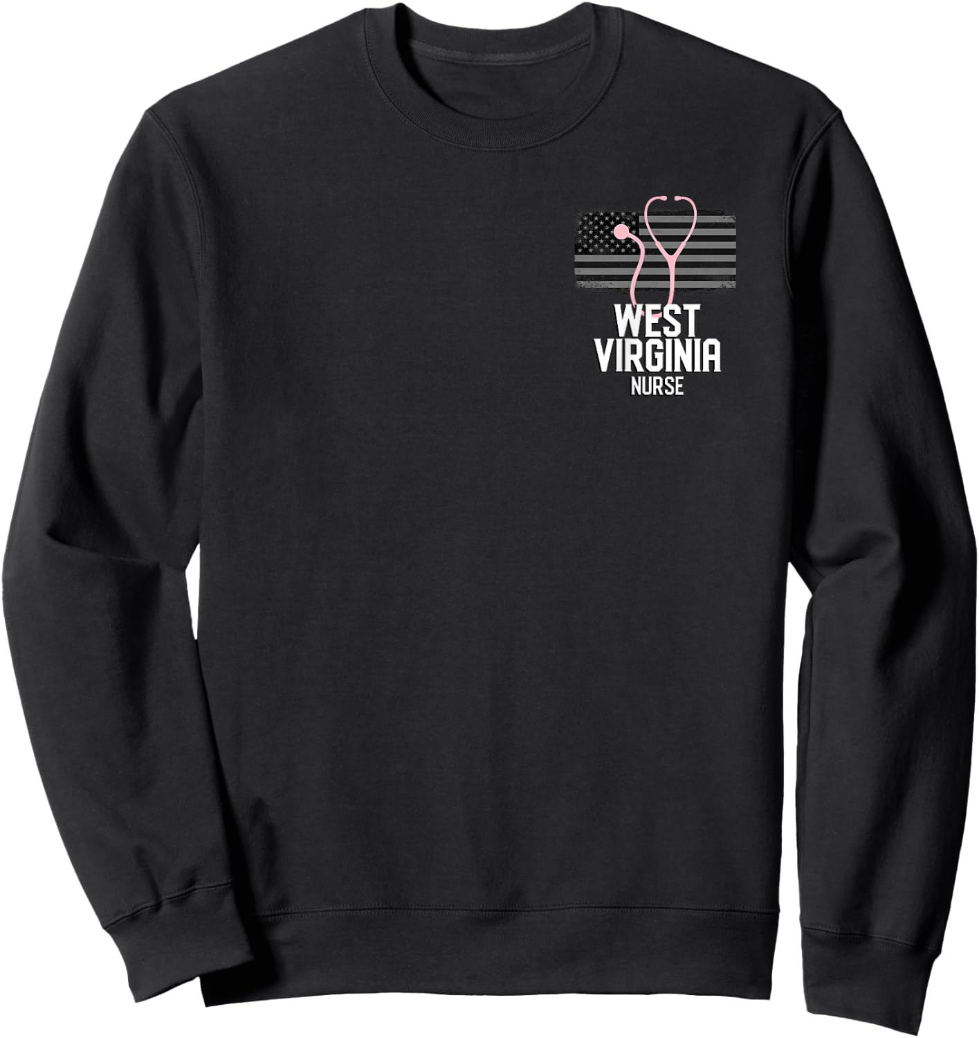 West Virginia Registered Nurse RN Hospital Nurses Sweatshirt - Sweatshirt | Black