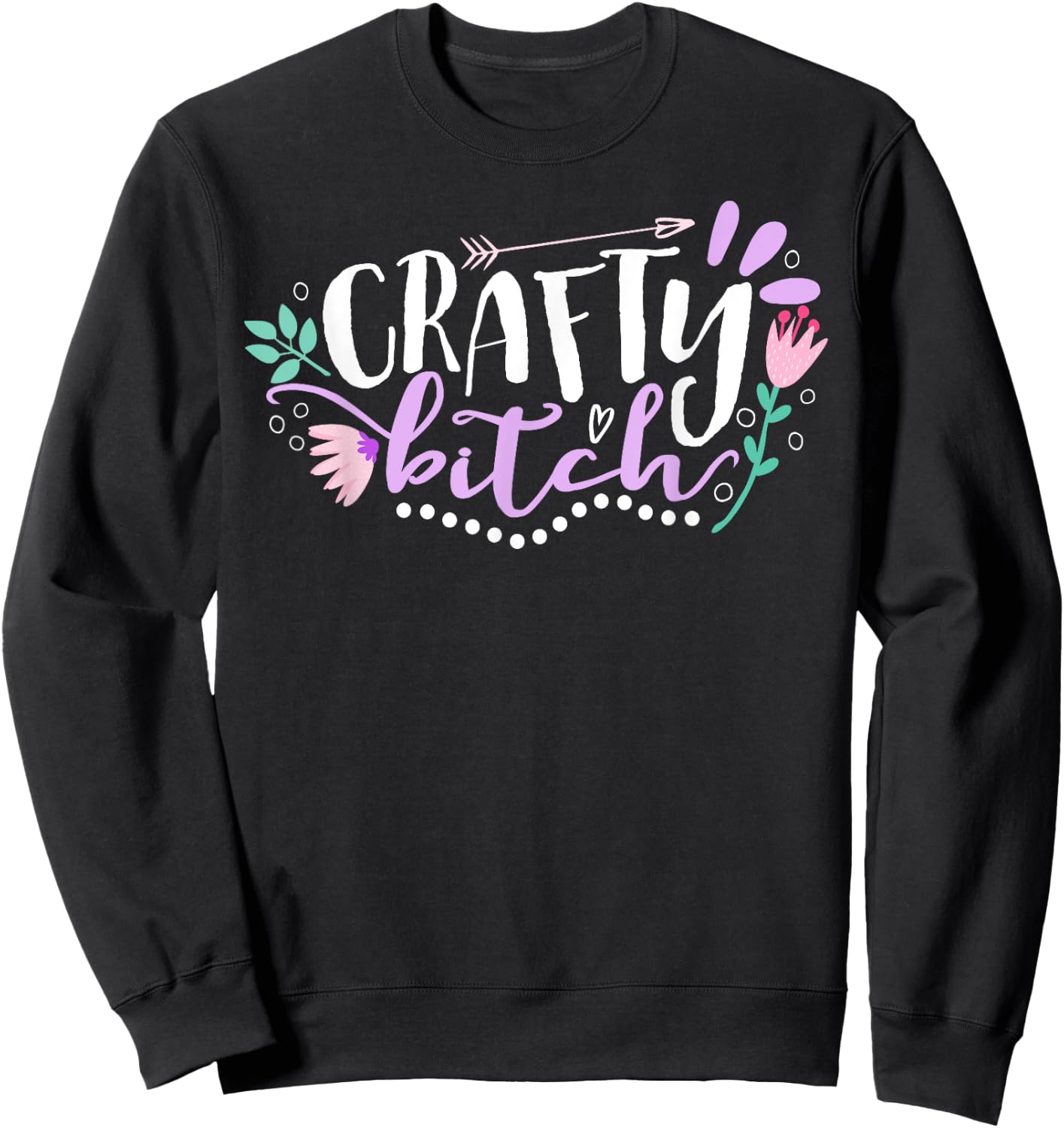 Crafty Bitch Illustration Crafters Sweatshirt - Sweatshirt | Black