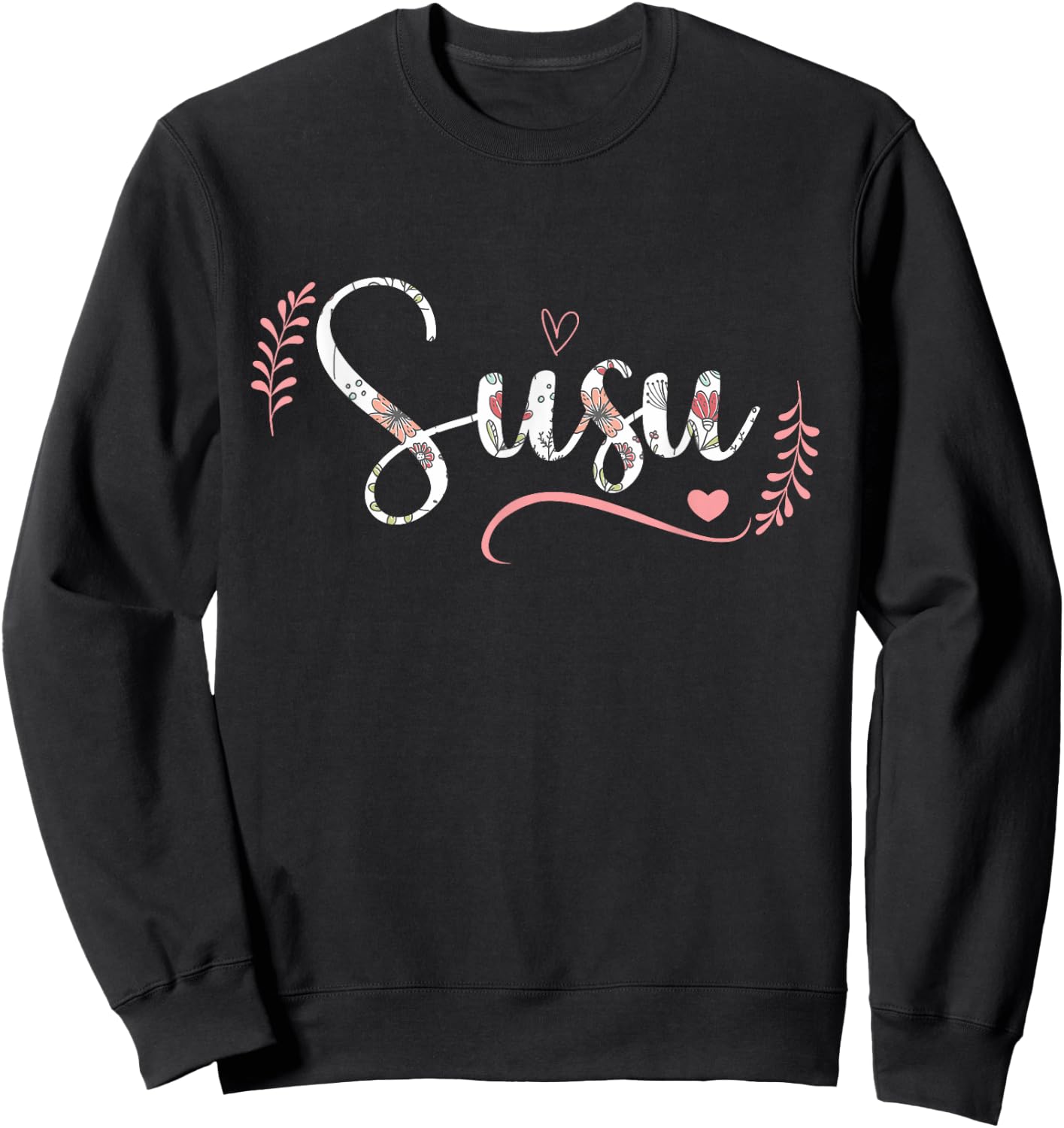 Susu Floral Grandma Christmas Mother's Day Grandparents Sweatshirt - Sweatshirt | Black