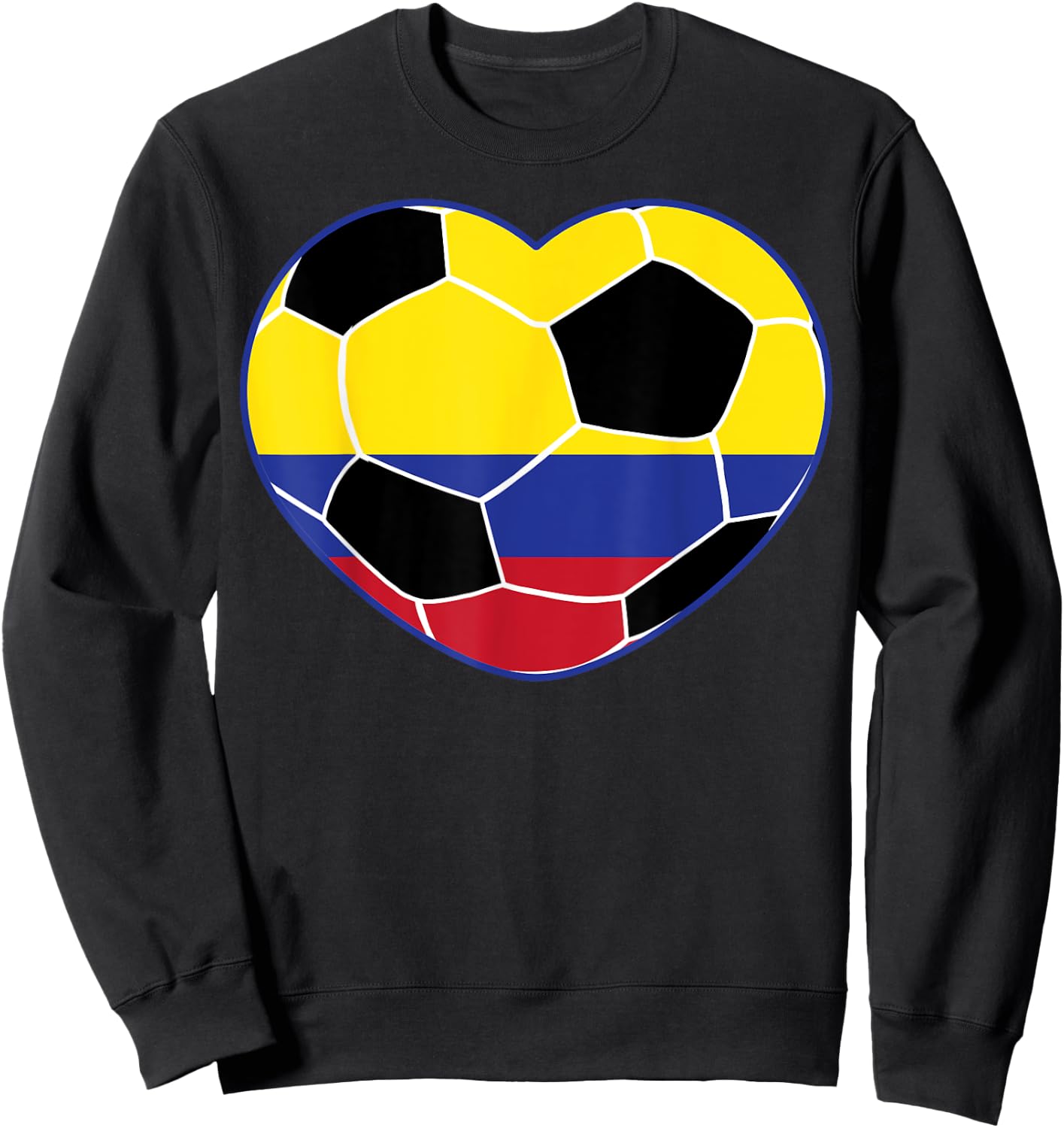 Colombia Soccer Ball Heart - Colombian Football Soccer Sweatshirt - Sweatshirt | Black