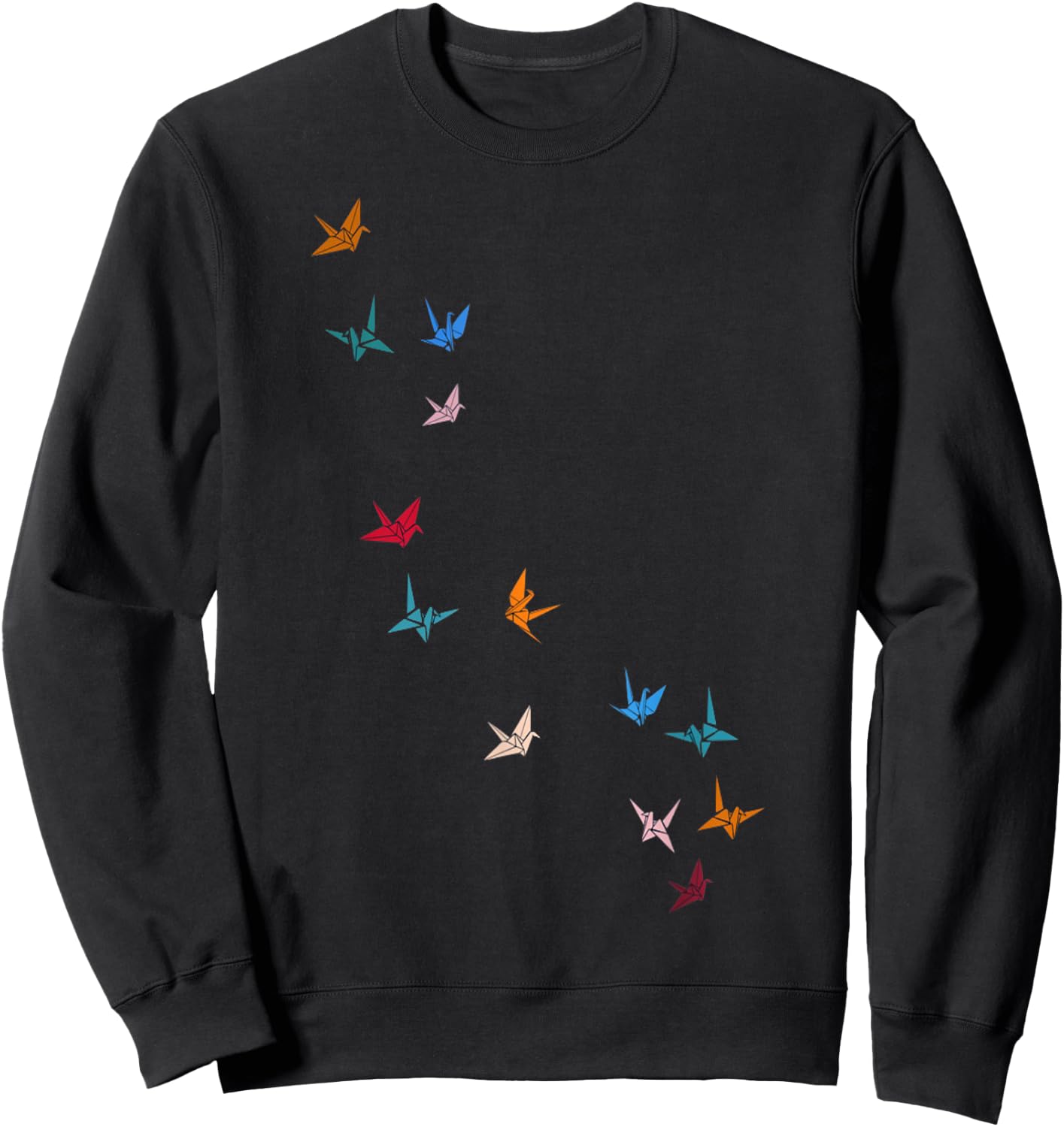 Flying Paper Cranes Birds Sweatshirt - Sweatshirt | Black