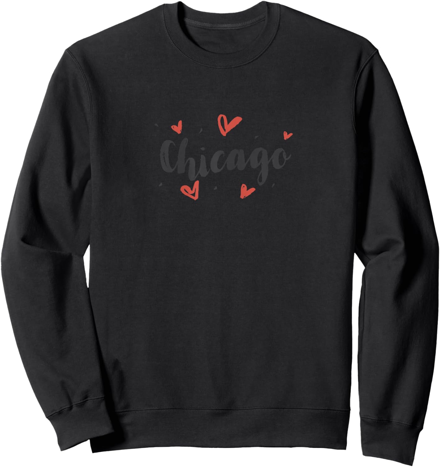 I Heart Chicago Illinois Cute Love Hearts Design Sweatshirt - Sweatshirt | Black