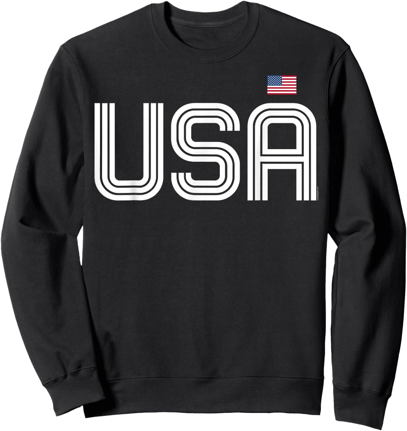 USA T Shirt Women Men Patriotic American Flag 4th of July Sweatshirt - Sweatshirt | Black