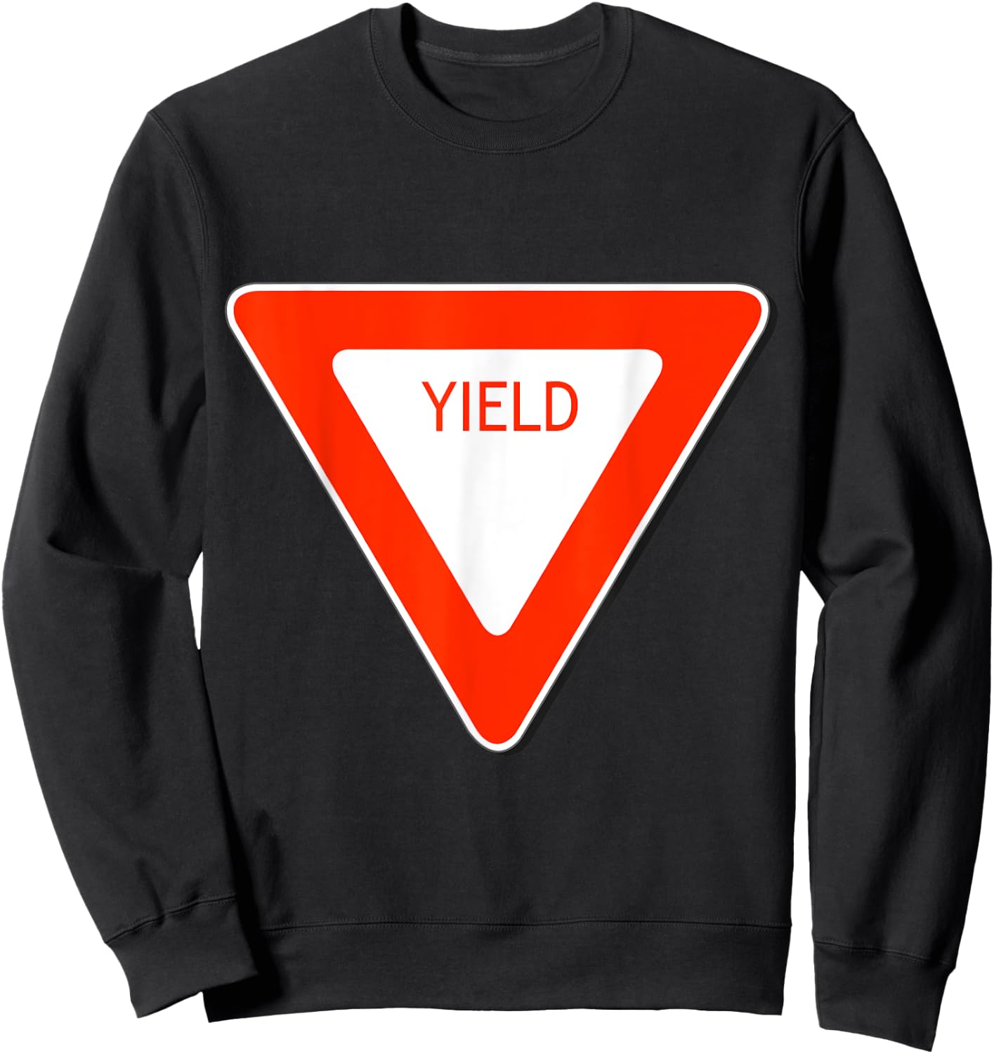 Yield Sign Simple Easy Halloween Costume Sweatshirt - Sweatshirt | Black