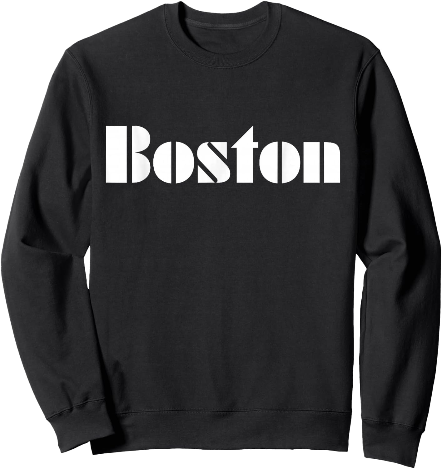 Boston - Old School Police Font Sweatshirt - Sweatshirt | Black