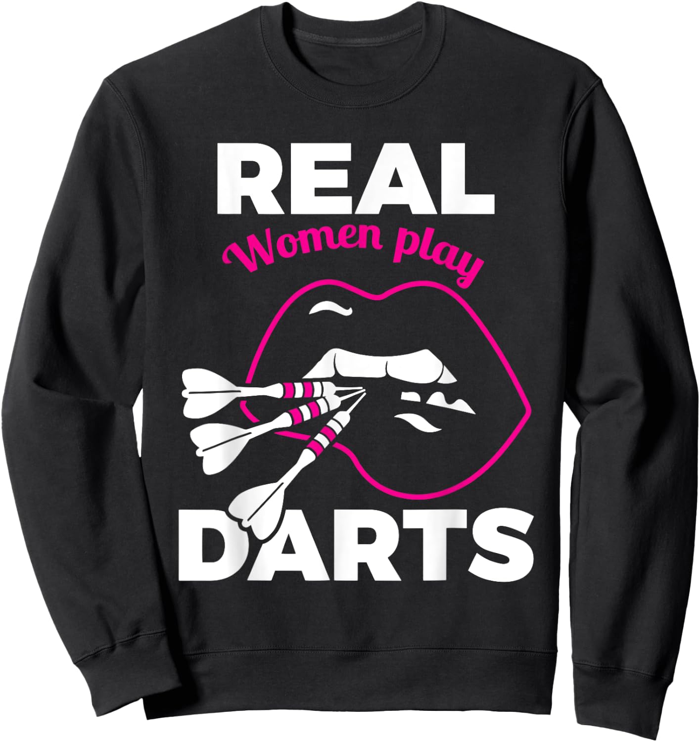 Funny Darts Shirt Female Amateur Pub Bar Dart Player Sweatshirt - Sweatshirt | Black
