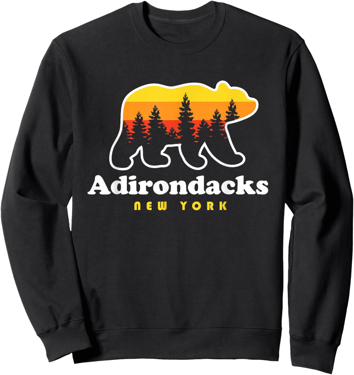 Adirondacks NY Bear Woods New York Sweatshirt - Sweatshirt | Black