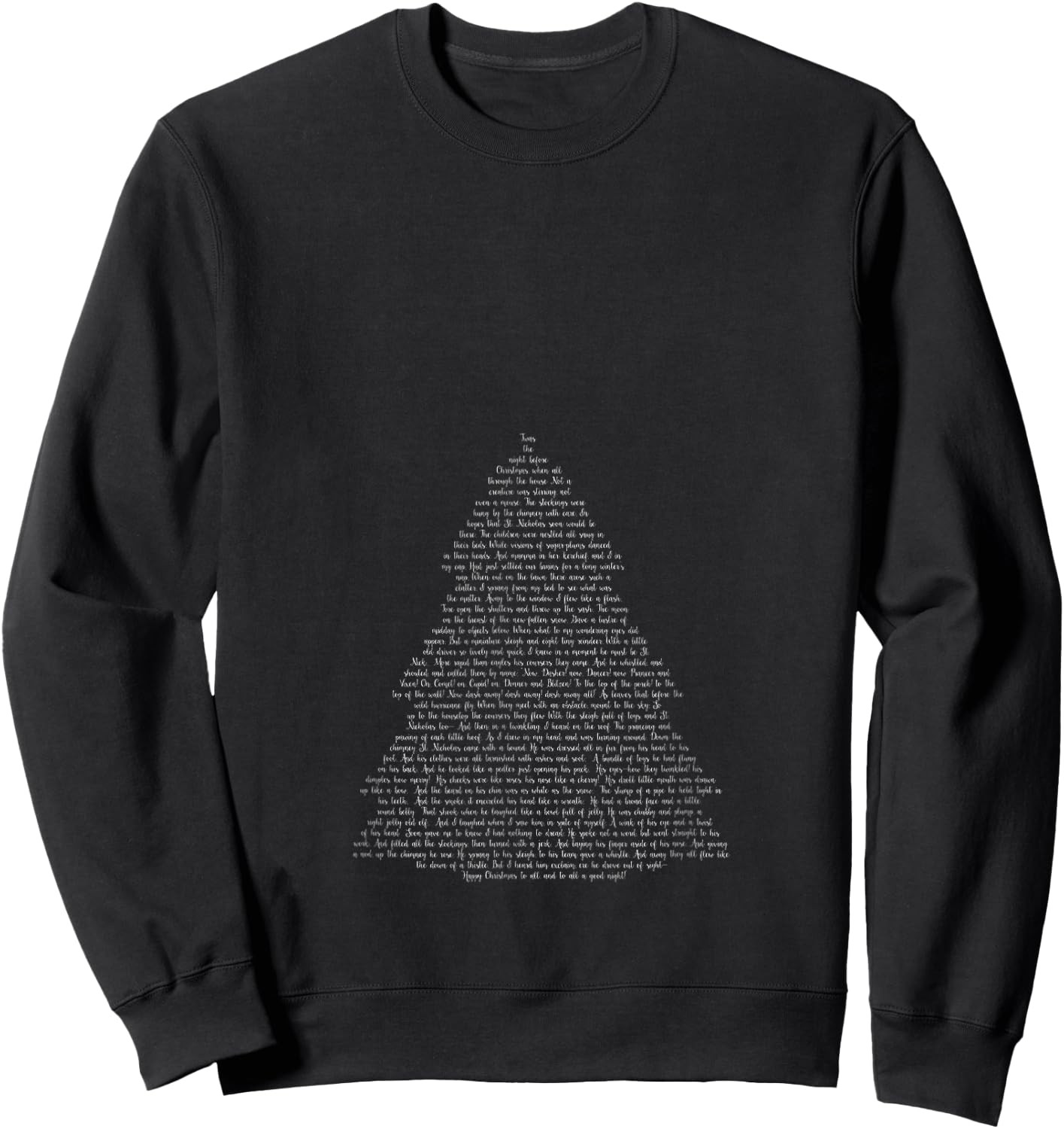 Twas the Night Before Christmas Book on a Sweatshirt - Sweatshirt | Black