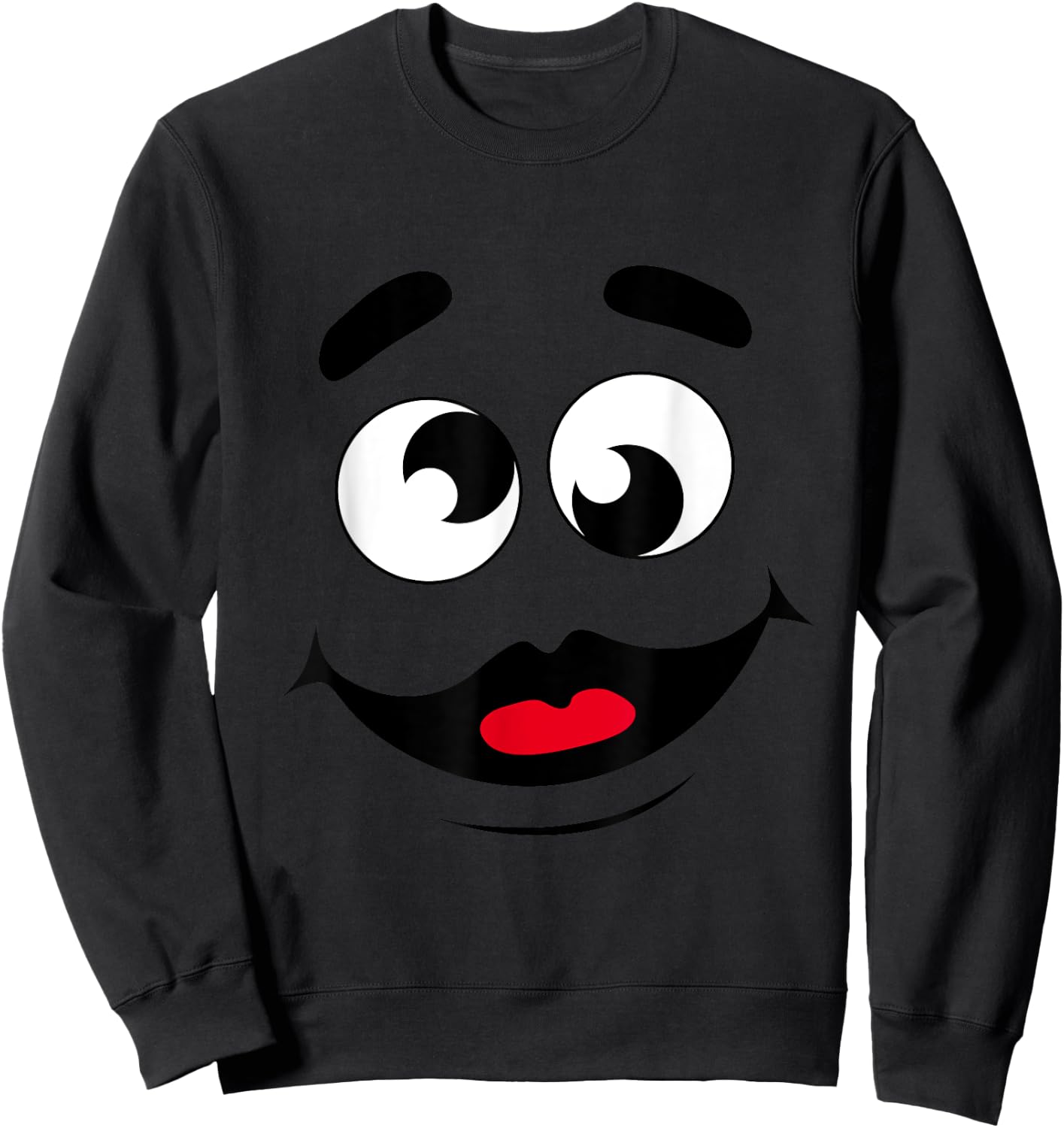 Funny Apparels And Grimace Face Store Funny Grimace Face For Halloween Costume - Adult, , Short Sleeve, , Purple, X-Small Sweatshirt - Sweatshirt | Black