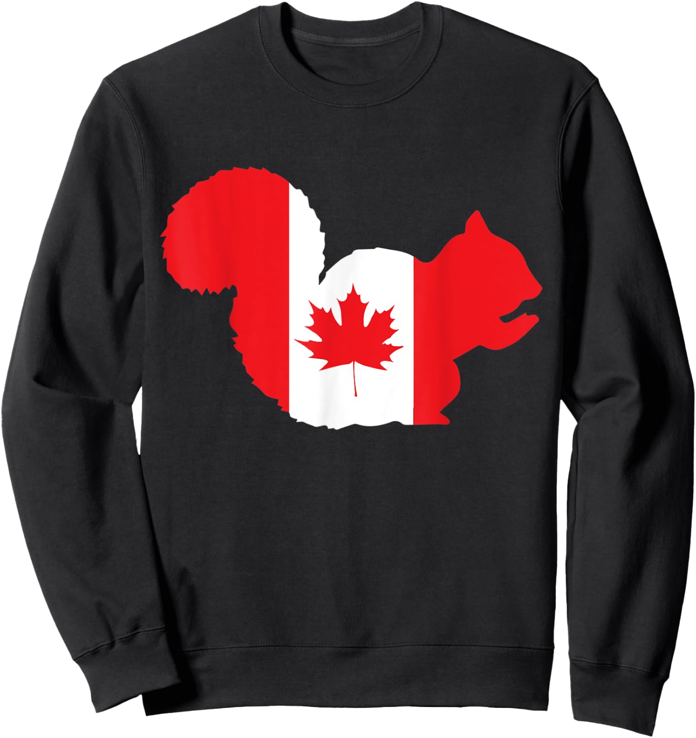 Proud Canadian Canada Squirrel Canada Day Sweatshirt - Sweatshirt | Black