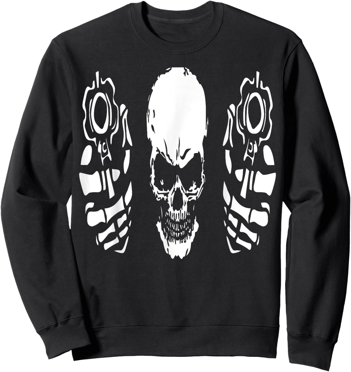 Skeleton Skull Double Gun Revolvers Skull Head ARRR Sweatshirt - Sweatshirt | Black