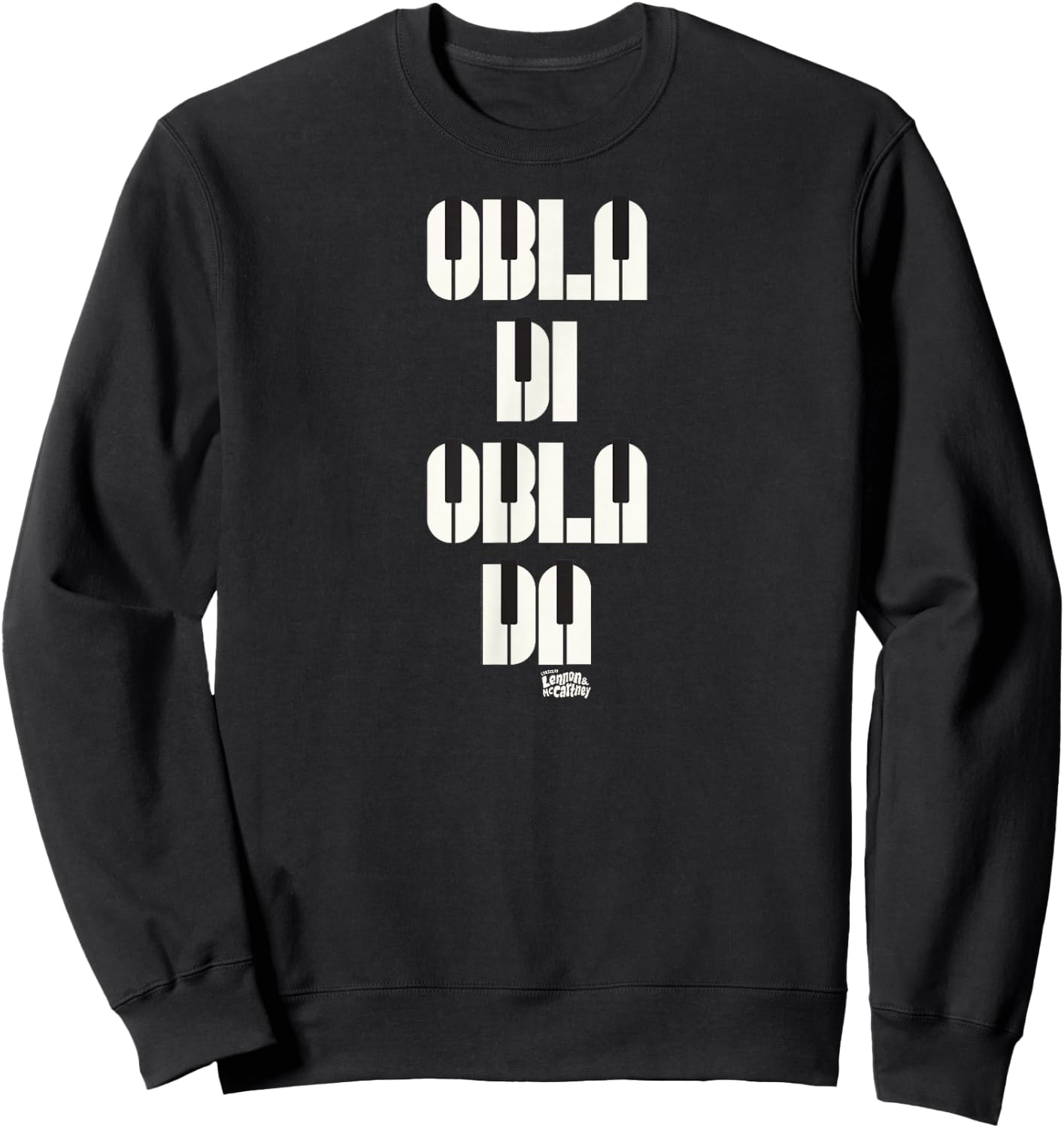 Lyrics by Lennon and McCartney - Obla Di Obla Da Sweatshirt - Sweatshirt | Black