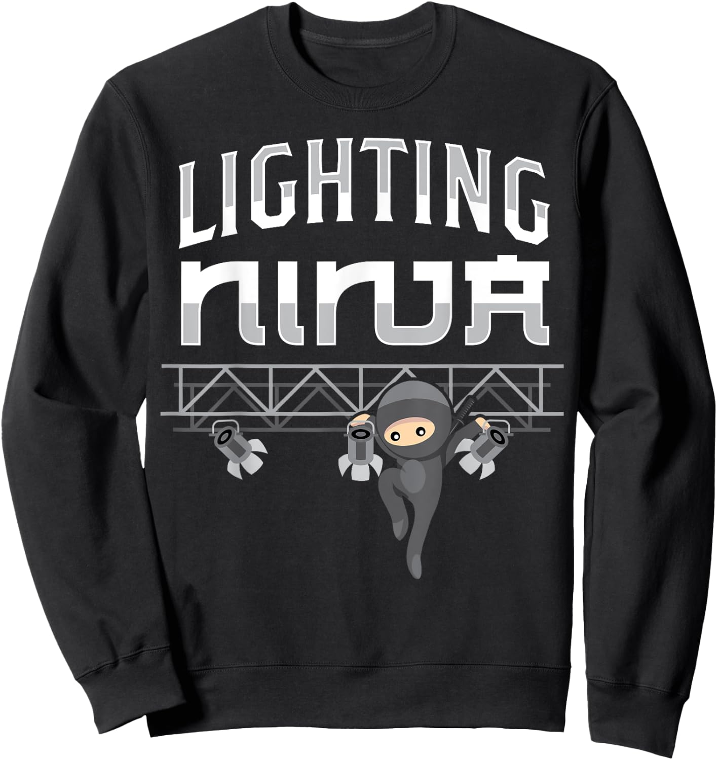 Lighting Ninja Electric Lights Technician Tech Sweatshirt - Sweatshirt | Black