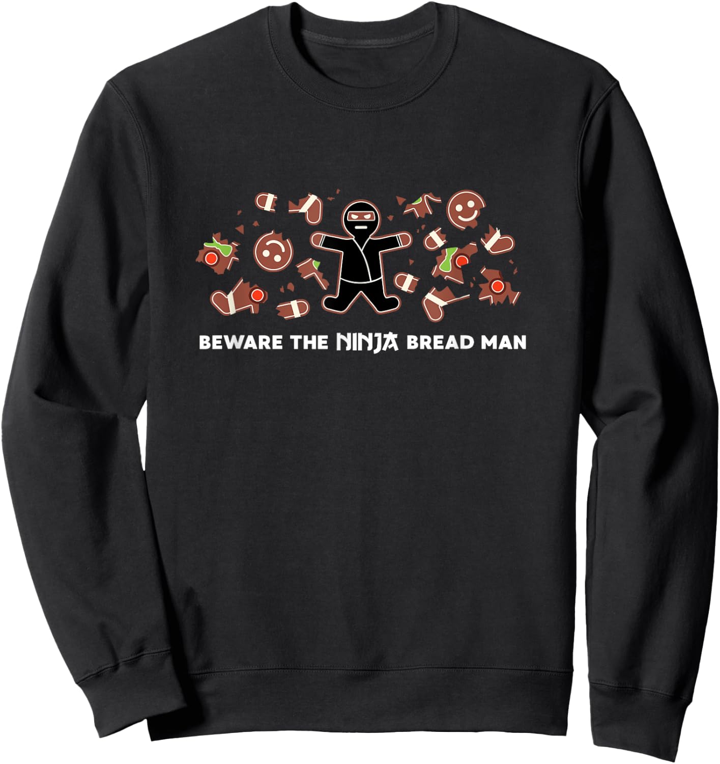 Funny Gingerbread Shirt Ninja Ginja Ninjabread Christmas Sweatshirt - Sweatshirt | Black