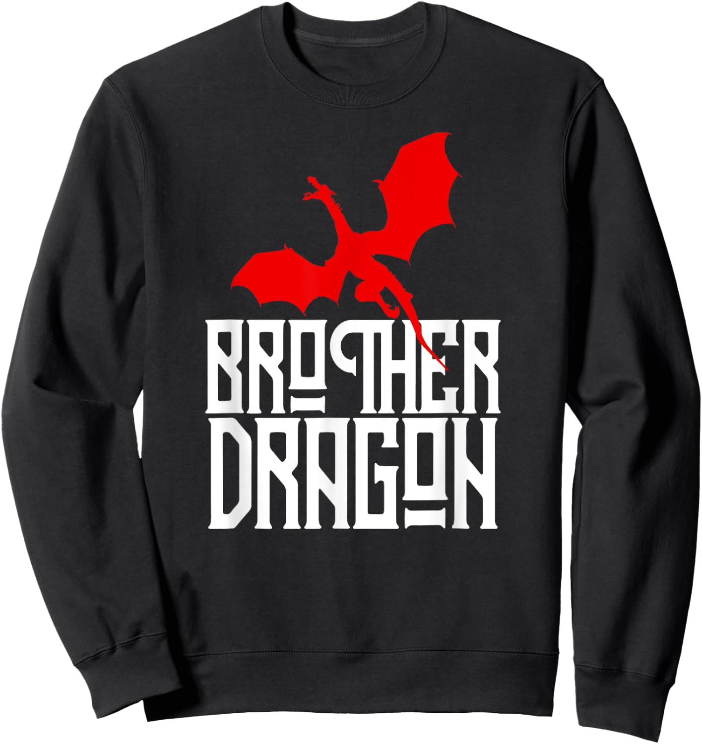 Brother Dragon Shirt Red Matching Family Tribe Sweatshirt - Sweatshirt | Black