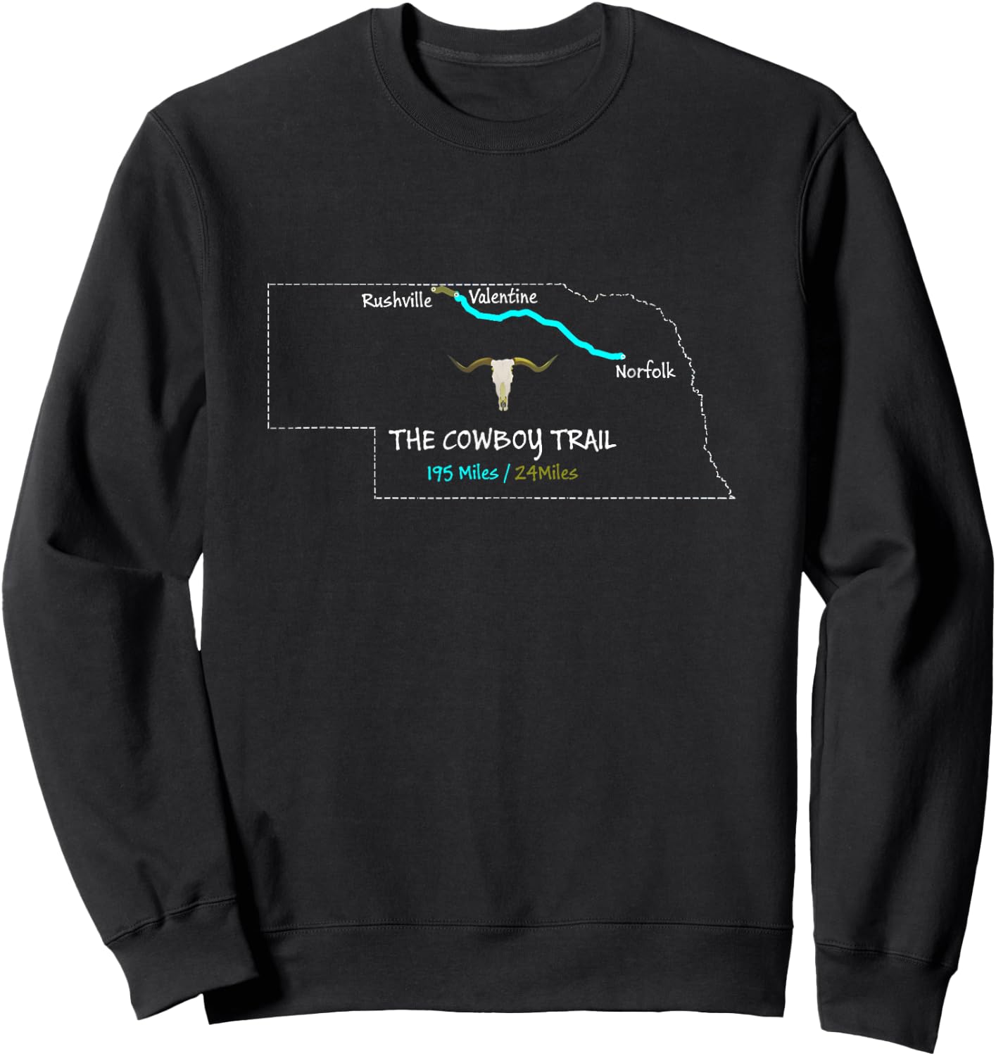 The Cowboy Trail Route Map Sweatshirt - Sweatshirt | Black