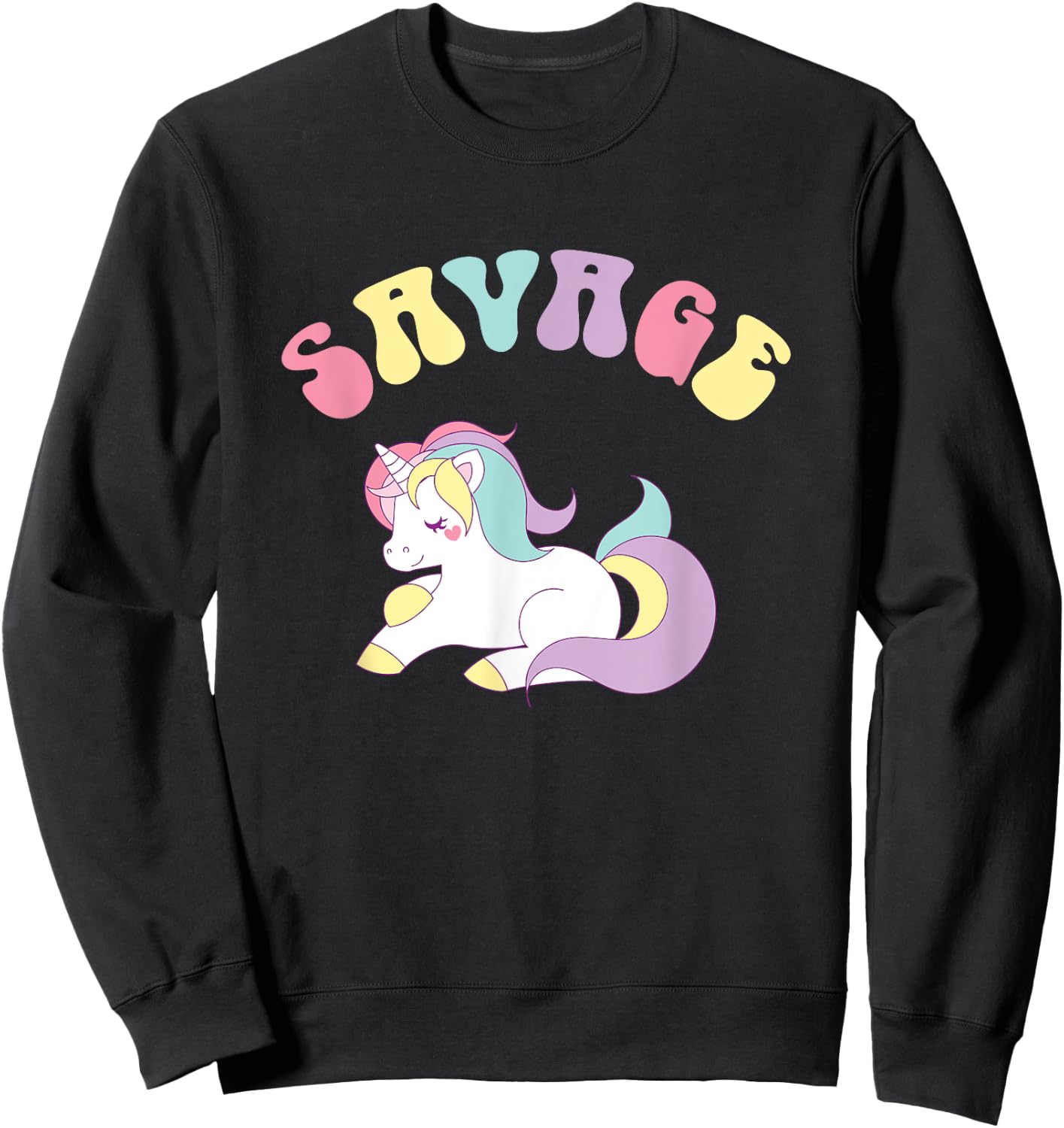 Unicorn Shirts - Rainbow Shirt - Savage Sweatshirt - Sweatshirt | Black