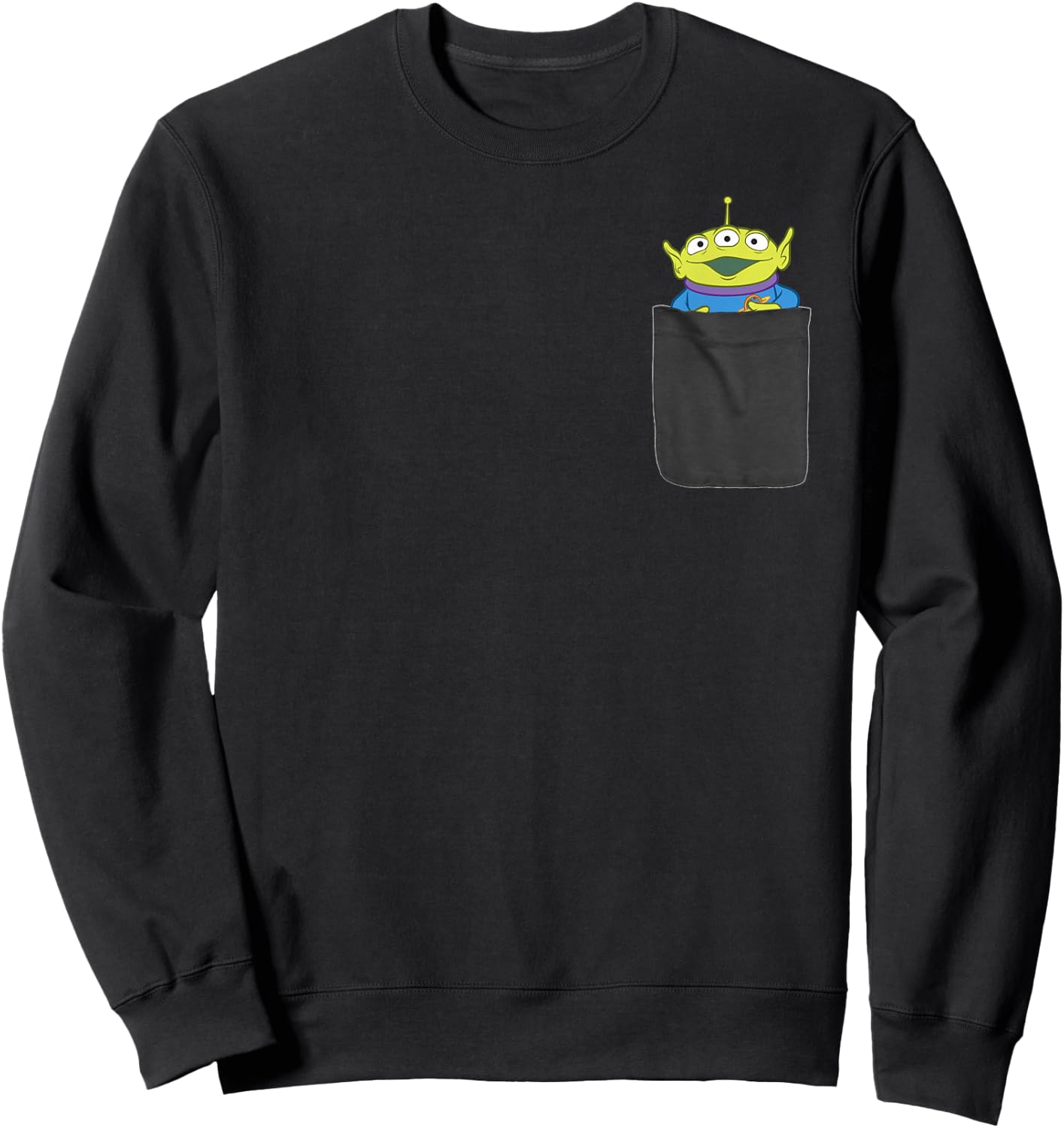 Disney Pixar Toy Story Pizza Planet Alien Mini Pocket Icon Sweatshirt - Sweatshirt | Black