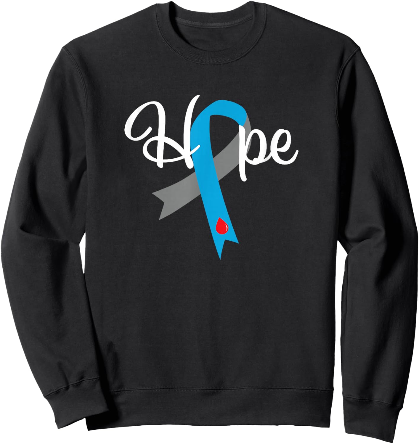 Type 1 Diabetes T1D Hope Awareness Ribbon Gifts Men Women Sweatshirt - Sweatshirt | Black