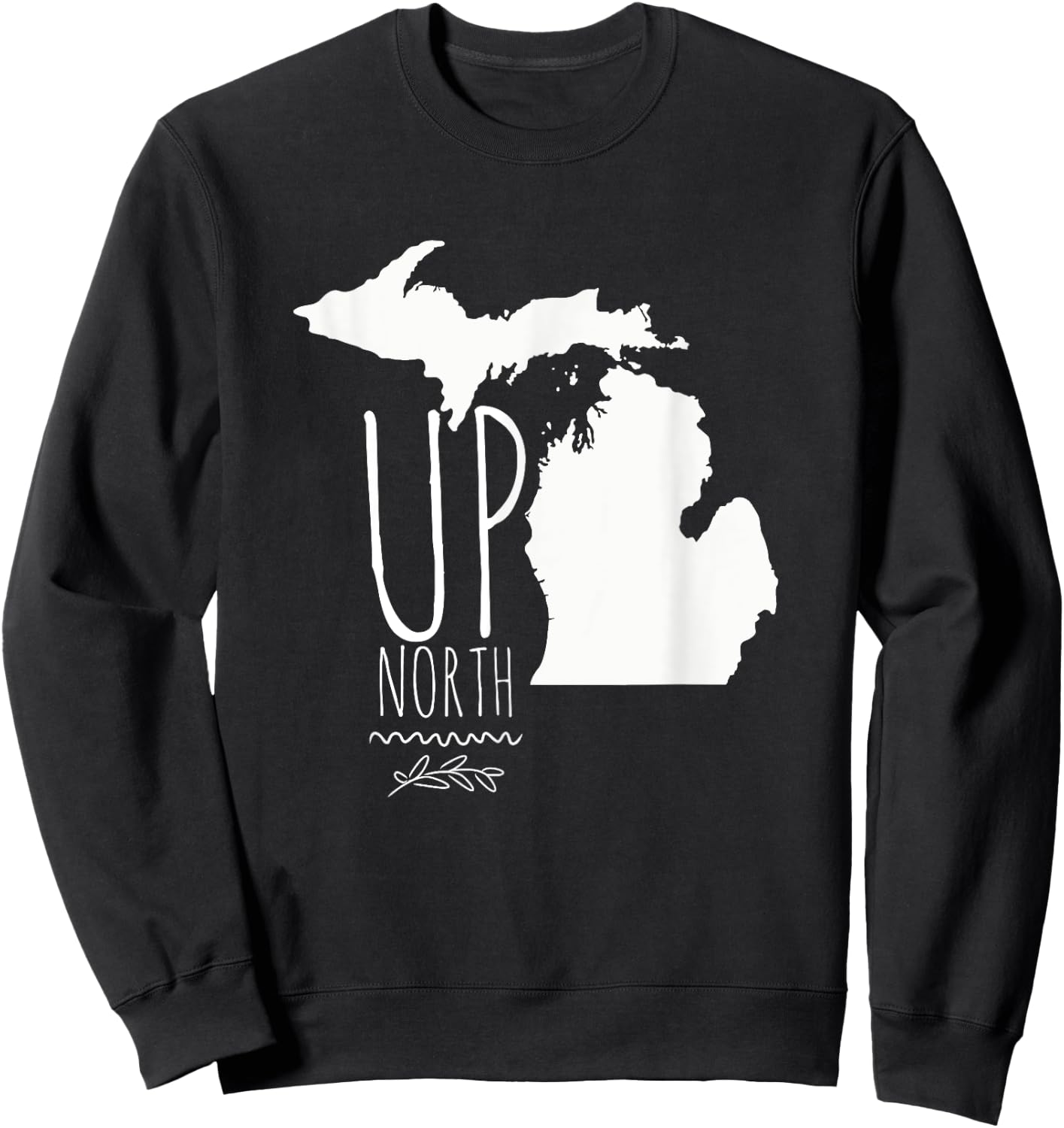 Up North Michigan T Shirt With Lakes Sweatshirt - Sweatshirt | Black
