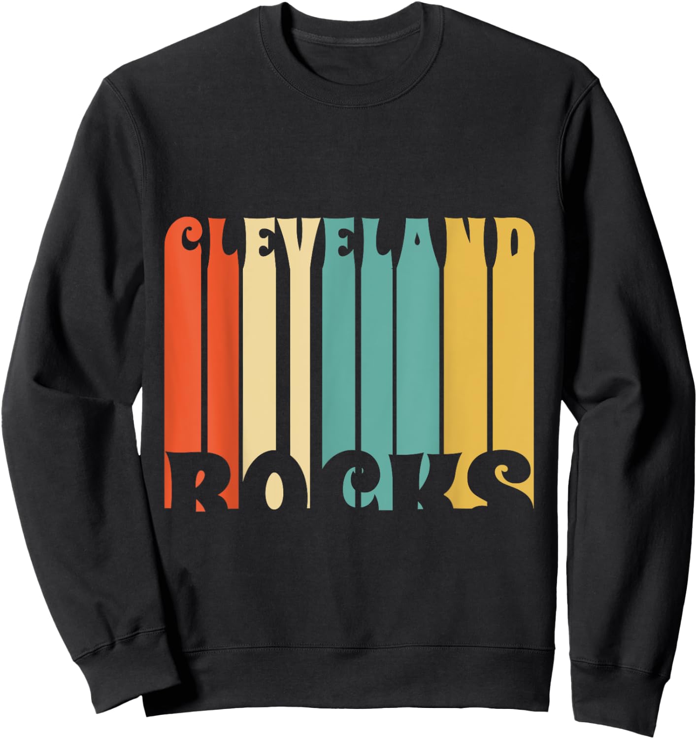 Cleveland Rocks Retro Vintage Shirt Sweatshirt - Sweatshirt | Black