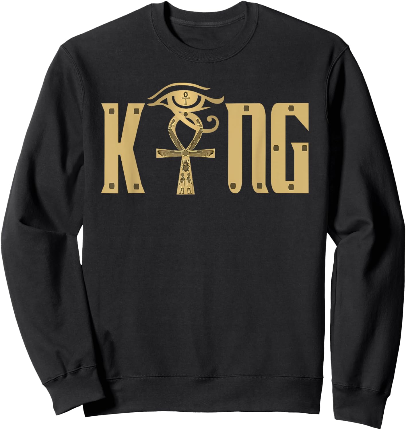 King Husband Man with Egyptian Ankh Couple Sweatshirt - Sweatshirt | Black