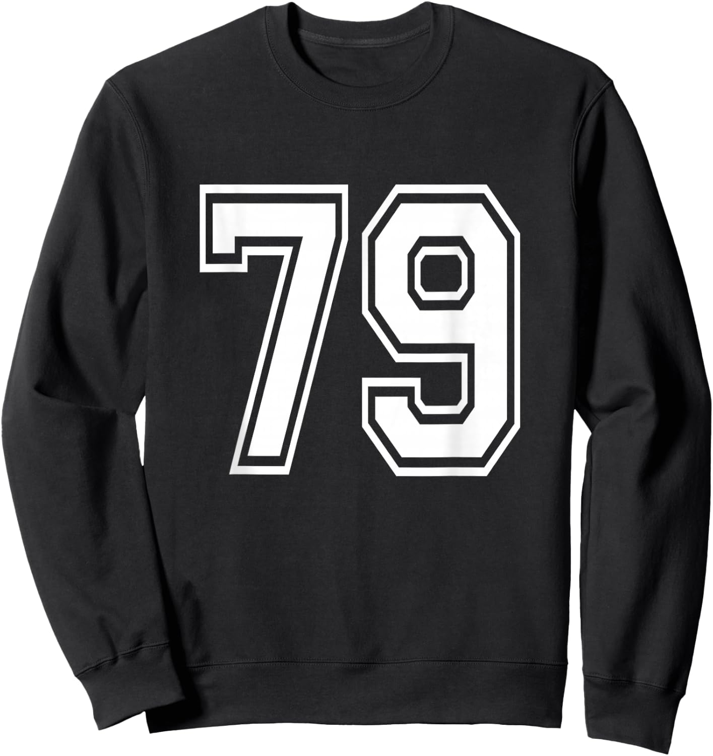 Number 79 Birthday Varsity Sports Team Jersey Sweatshirt - Sweatshirt | Black