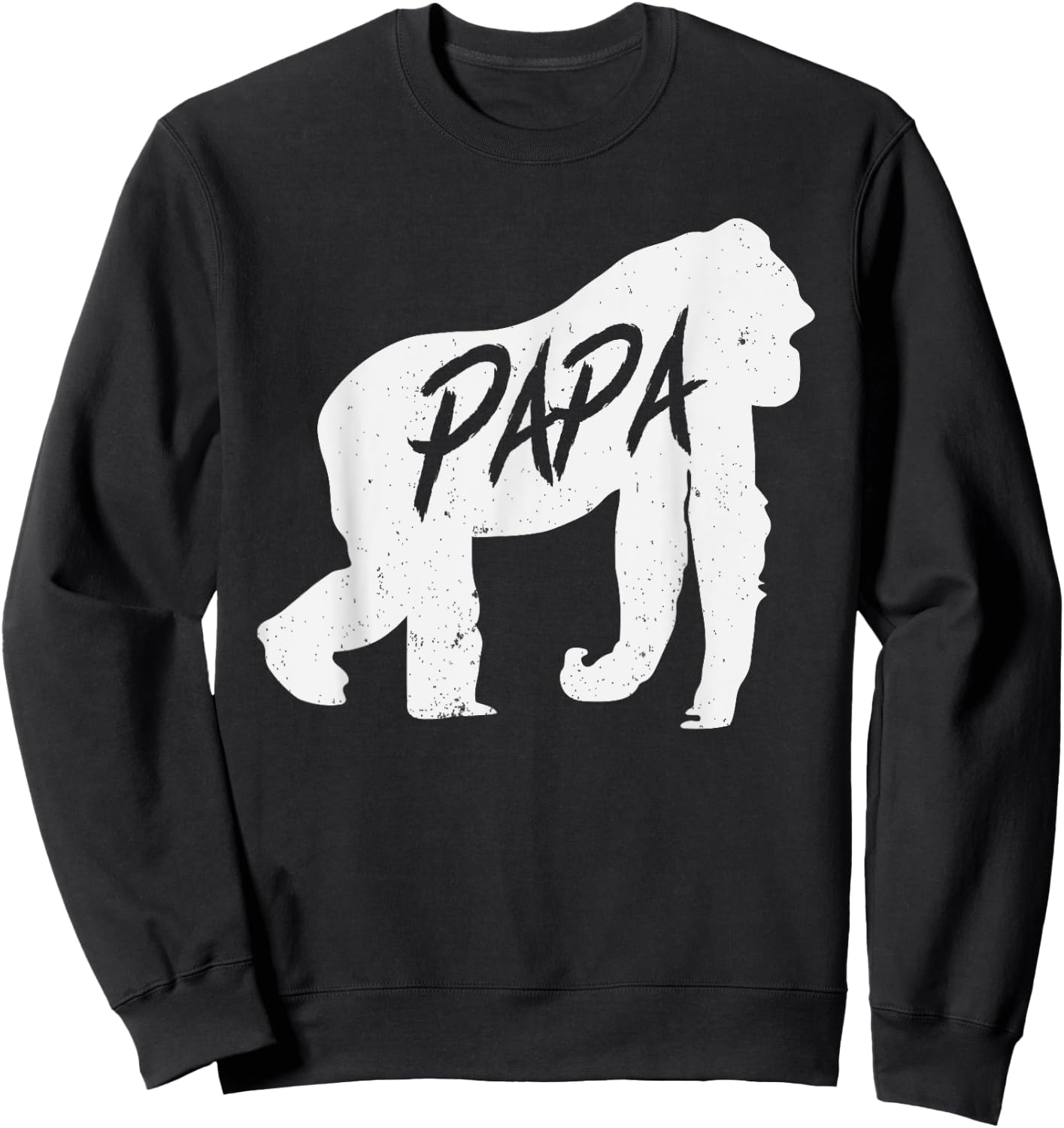 Papa Gorilla Ape T Shirt Monkey Animal Wildlife Gift Sweatshirt - Sweatshirt | Black