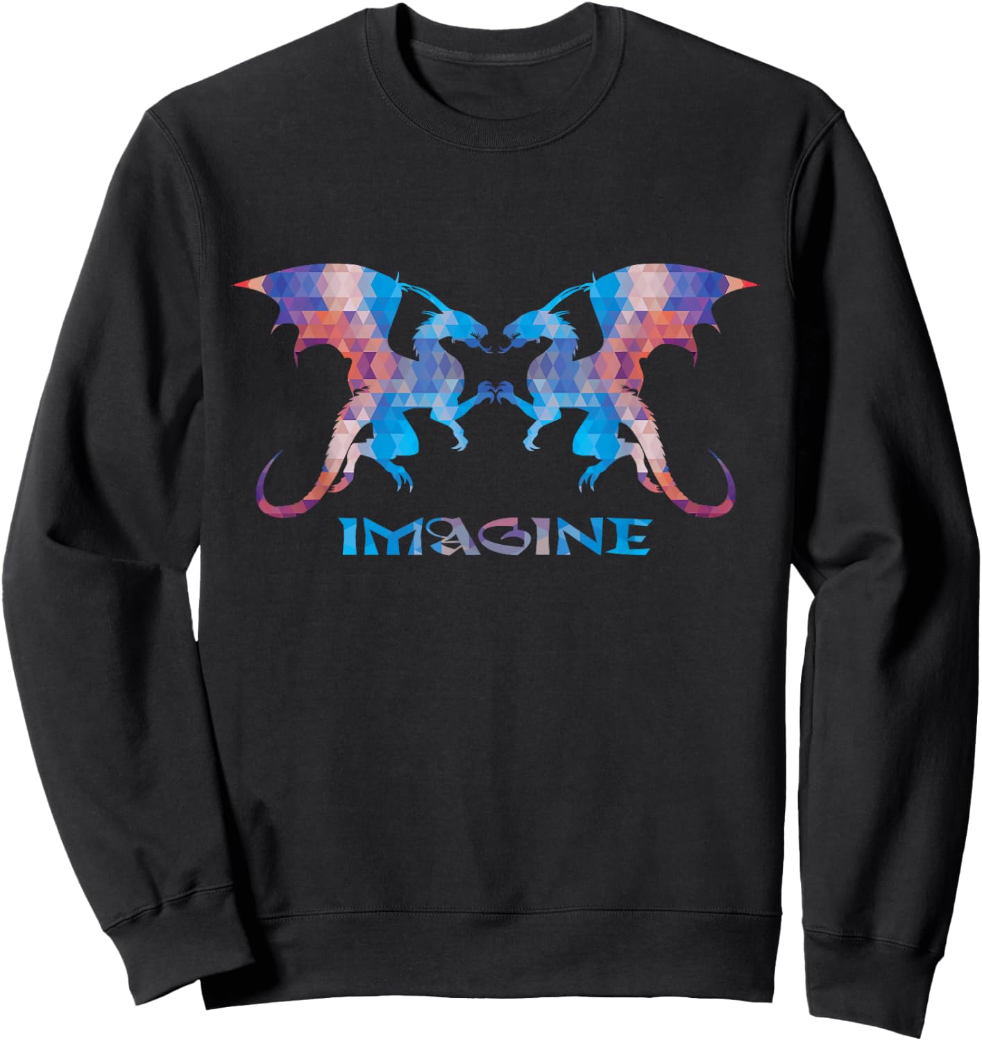 Fractal Fantasy Dragons - Imagine Sweatshirt - Sweatshirt | Black