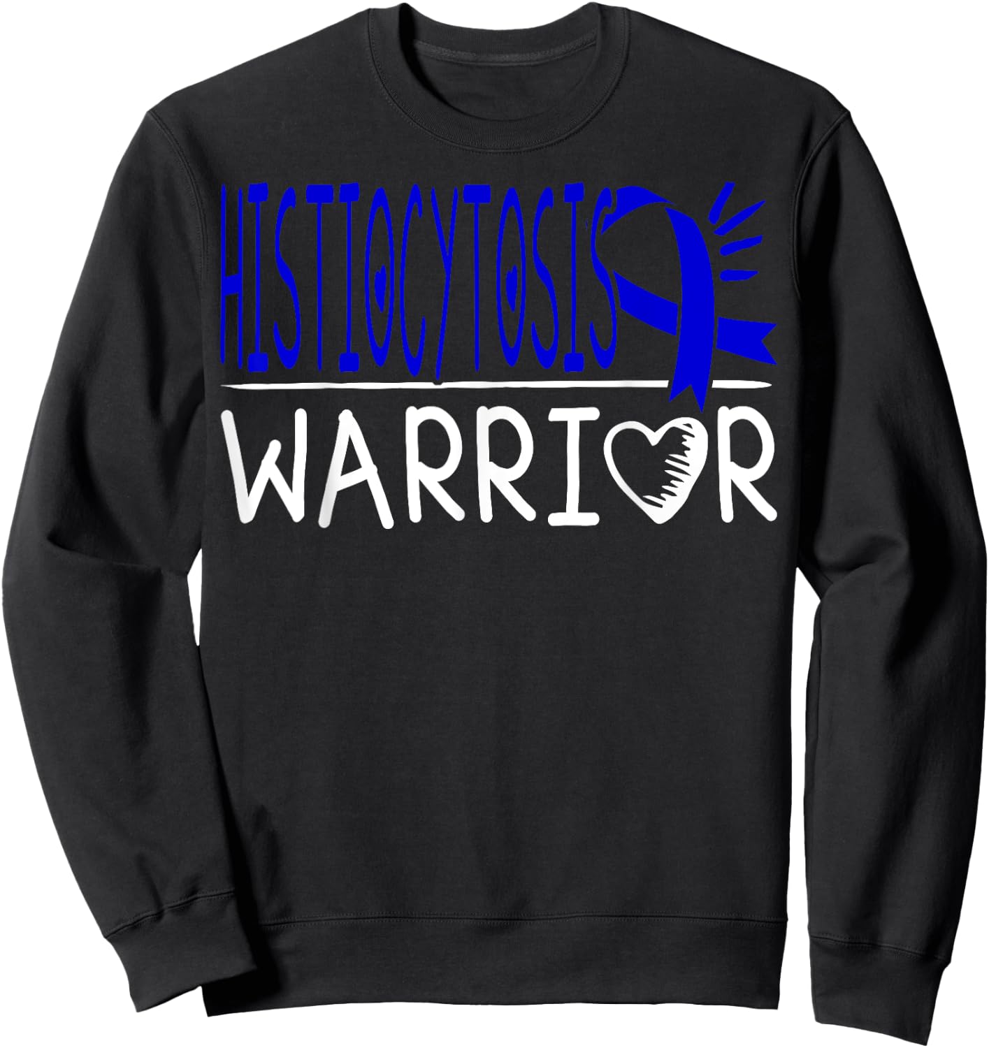 Dark Blue Awareness Ribbon Langerhans Cell Histiocytosis Sweatshirt - Sweatshirt | Black