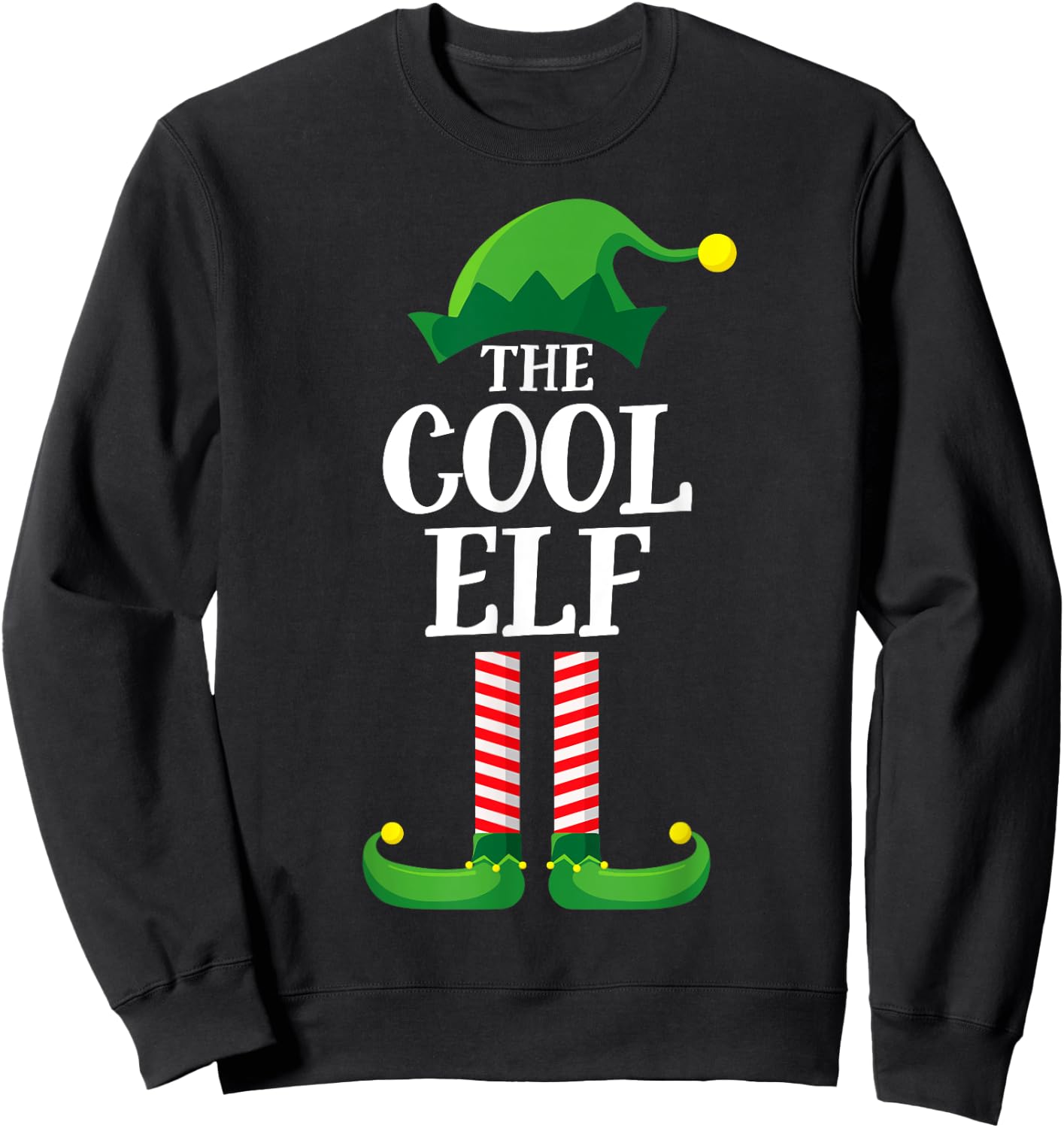 Cool Elf Matching Family Group Christmas Party Sweatshirt - Sweatshirt | Black