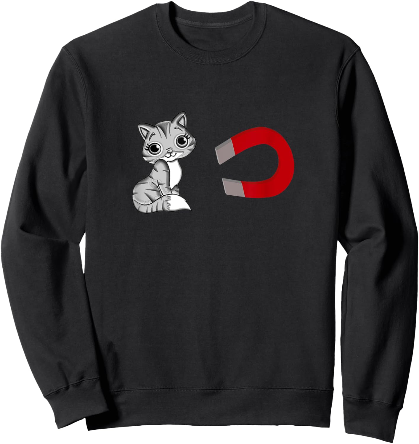 P Magnet Pussy Magnet Gag Gift Cat Kitten Kitty Cat Sweatshirt - Sweatshirt | Black
