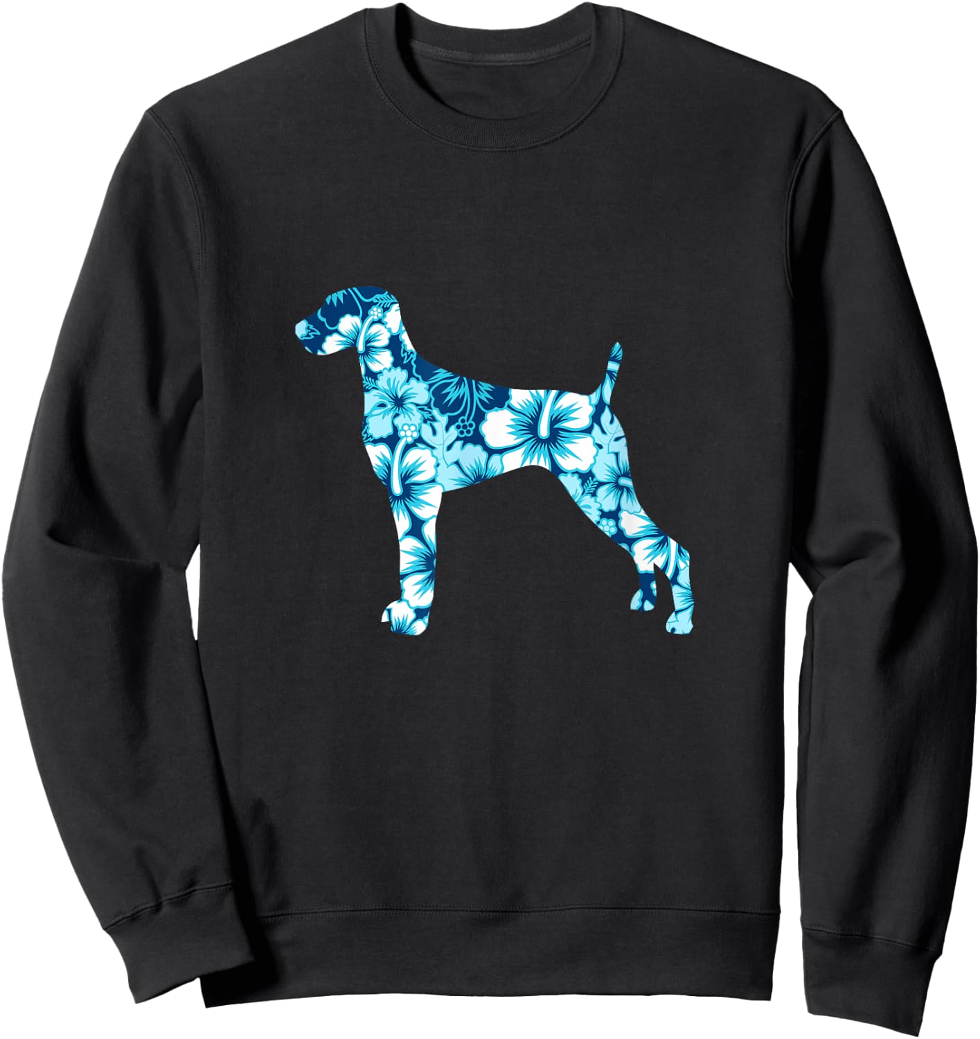 Weimaraner Aloha Hawaiian Dog Sweatshirt - Sweatshirt | Black