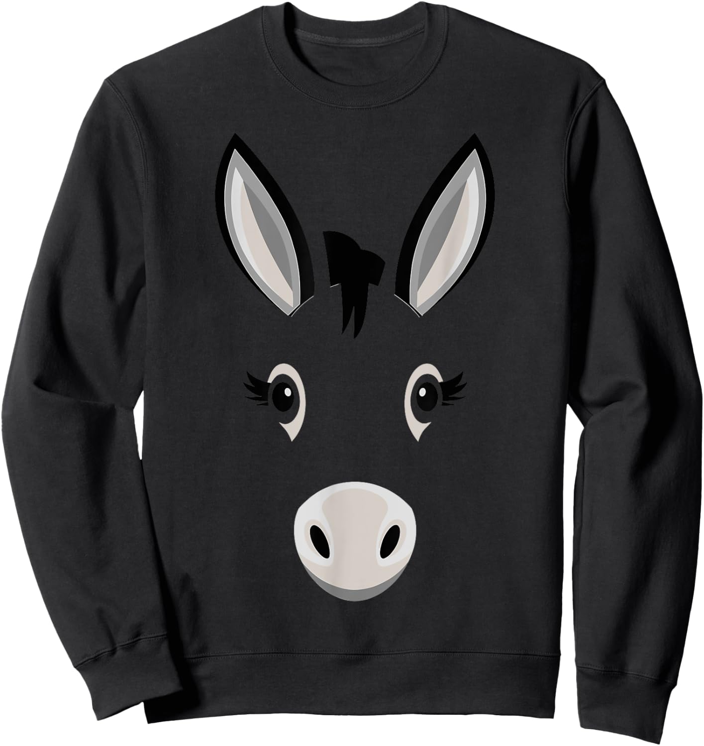 Halloween Donkey Face Costume Kids Cute Themed Sweatshirt - Sweatshirt | Black
