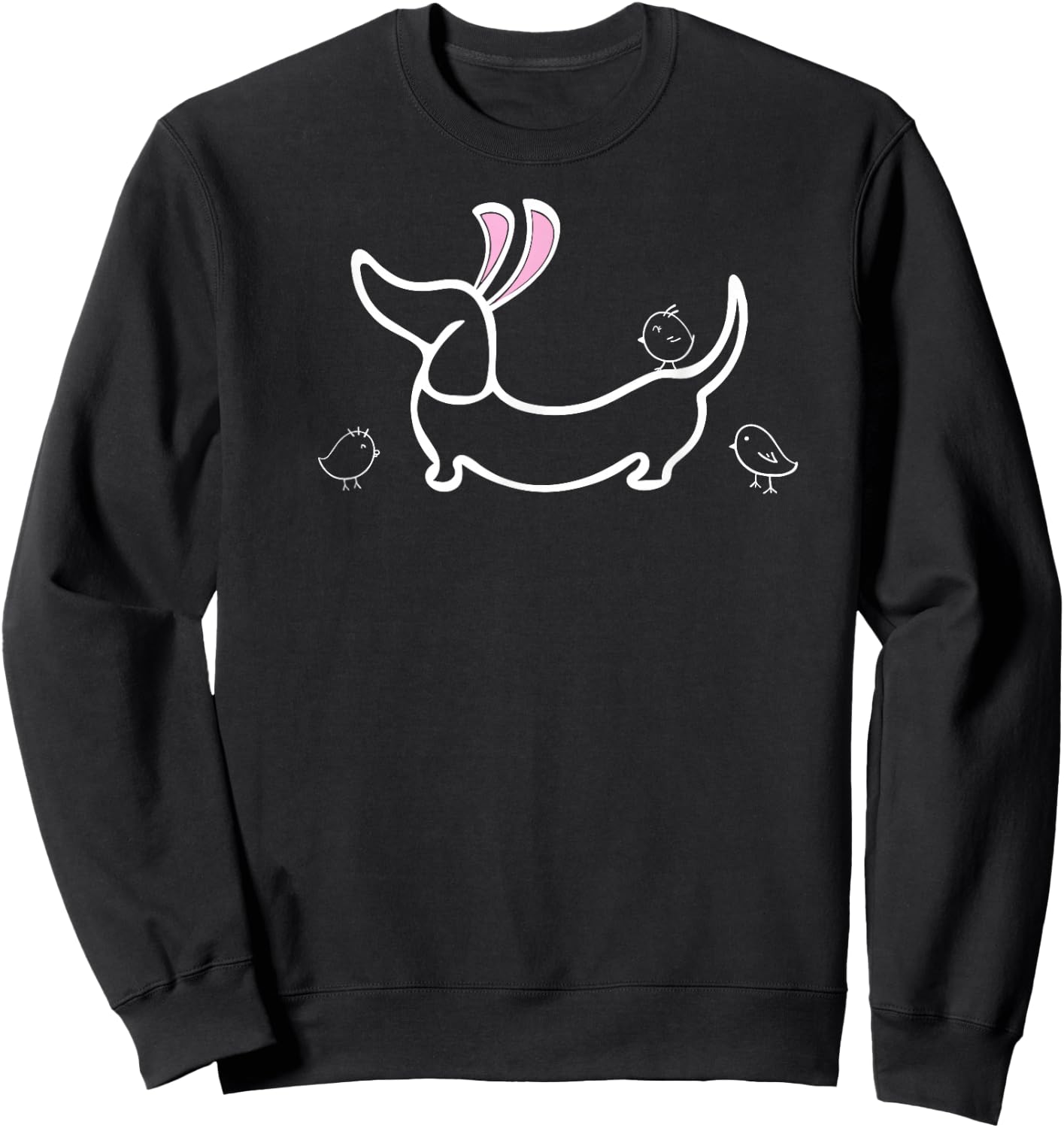 Easter Bunny Ears and Chicks Dachshund Sweatshirt - Sweatshirt | Black