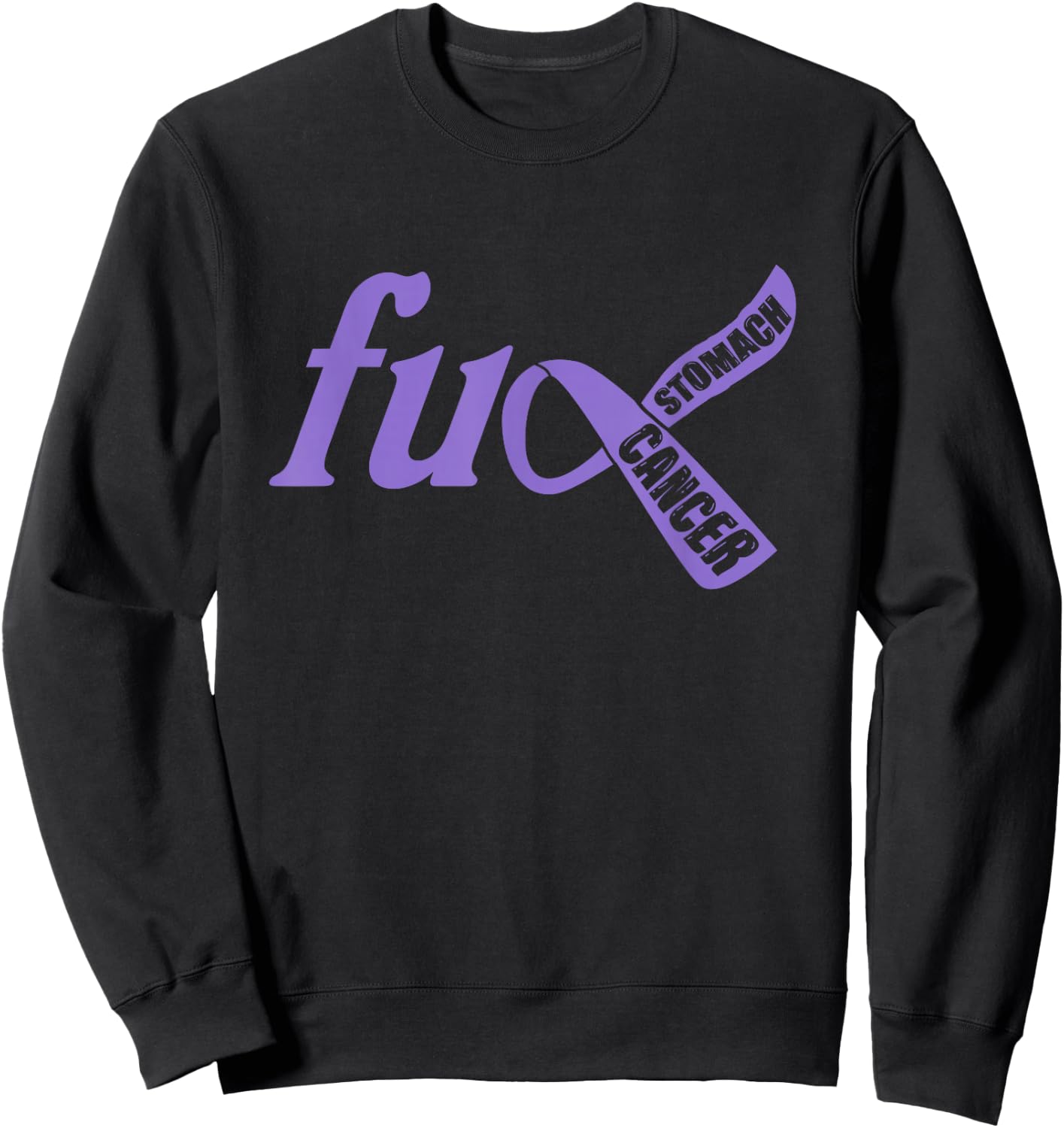 Funny Fuck Stomach Cancer Awareness Ribbon Gifts Sweatshirt - Sweatshirt | Black