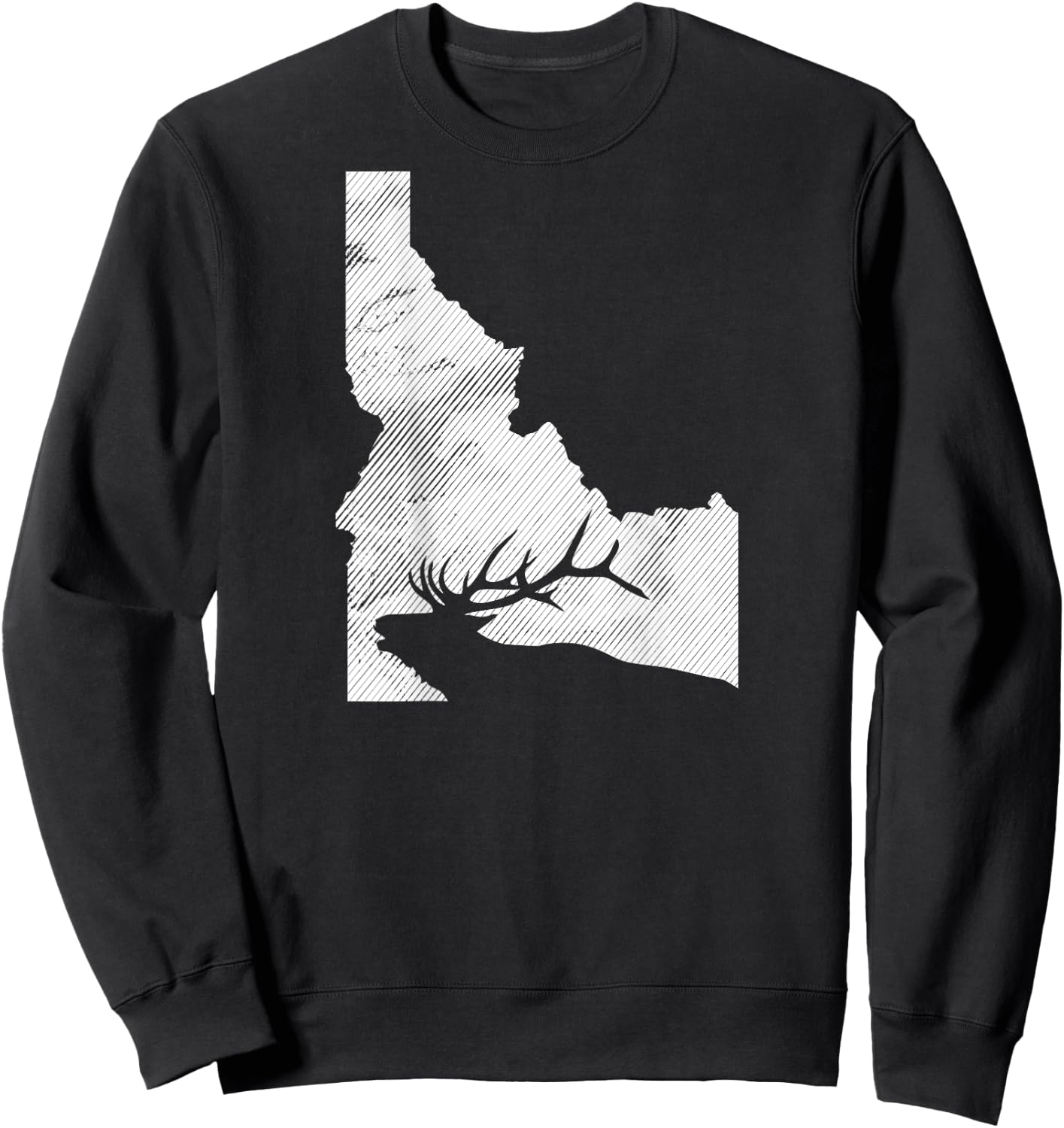 Idaho Elk Hunting (Print on Back) Sweatshirt - Sweatshirt | Black