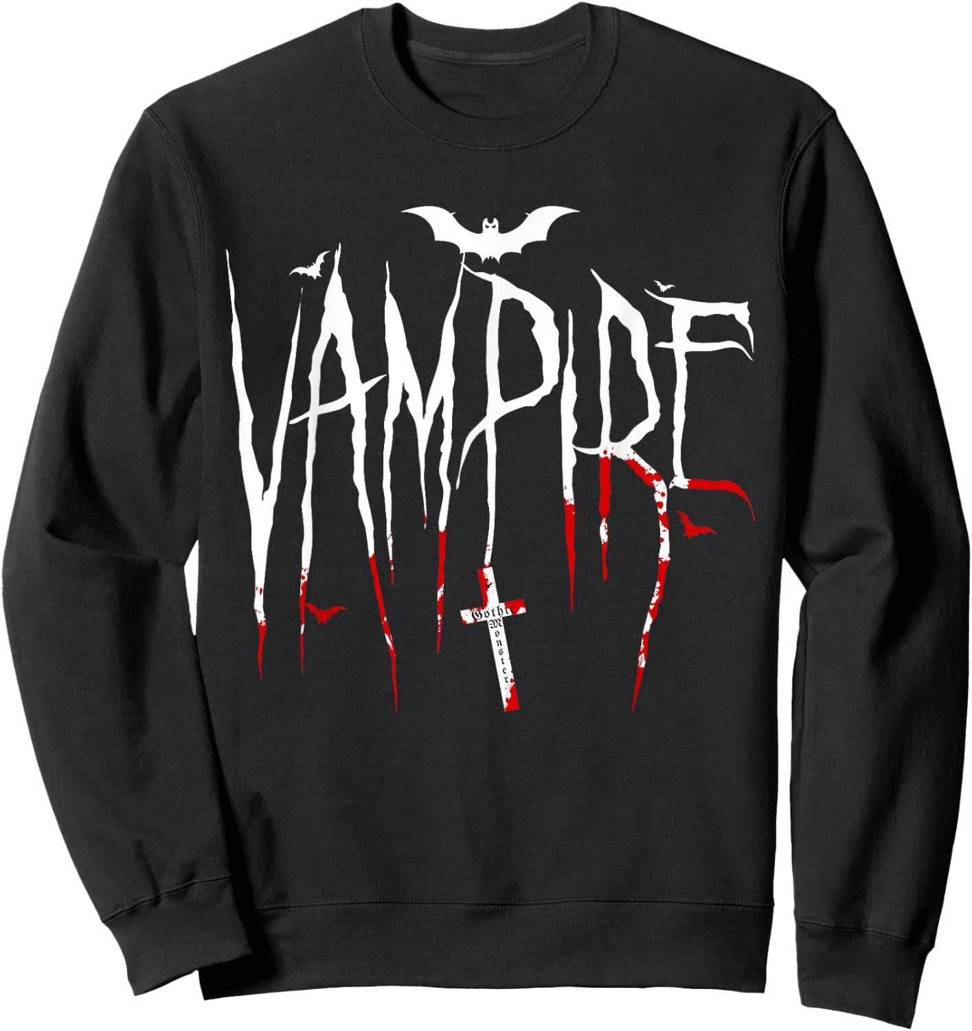 Vampire Bat Gothic Monsters Halloween Sweatshirt - Sweatshirt | Black