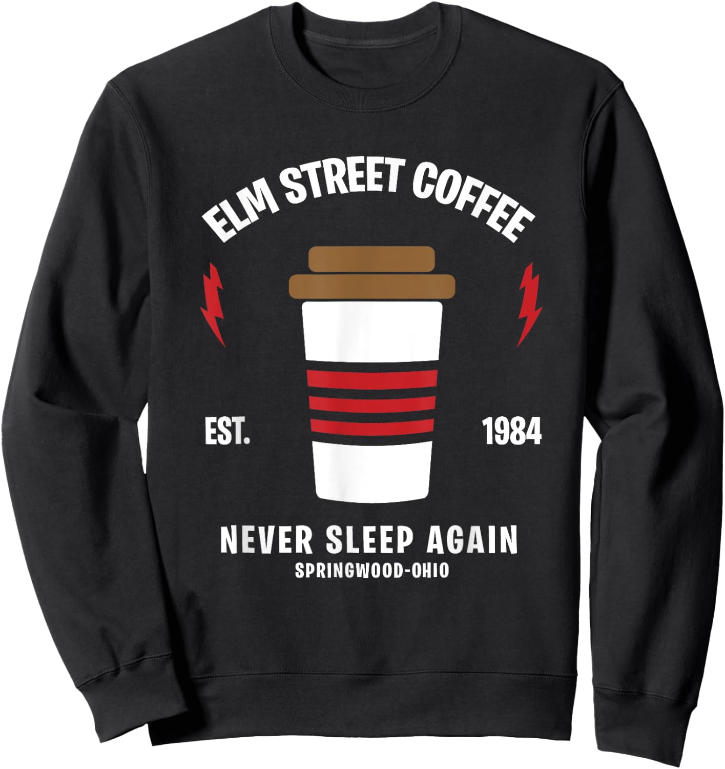 Elm Street Coffee sleeping Freddy funny Gift Sweatshirt - Sweatshirt | Black