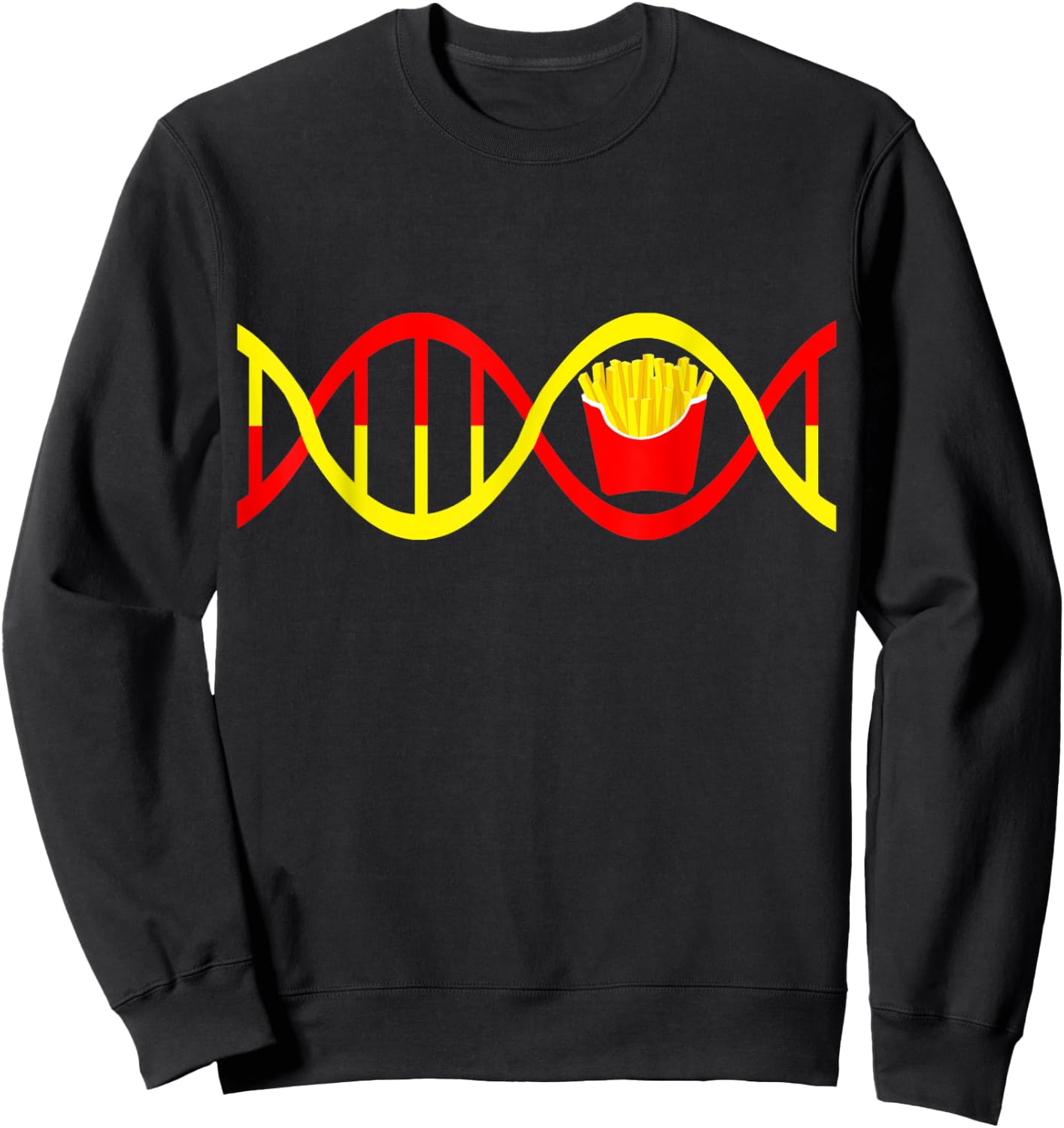 French Fries DNA Fried Potato Fry Fast Food Genetic Sweatshirt - Sweatshirt | Black