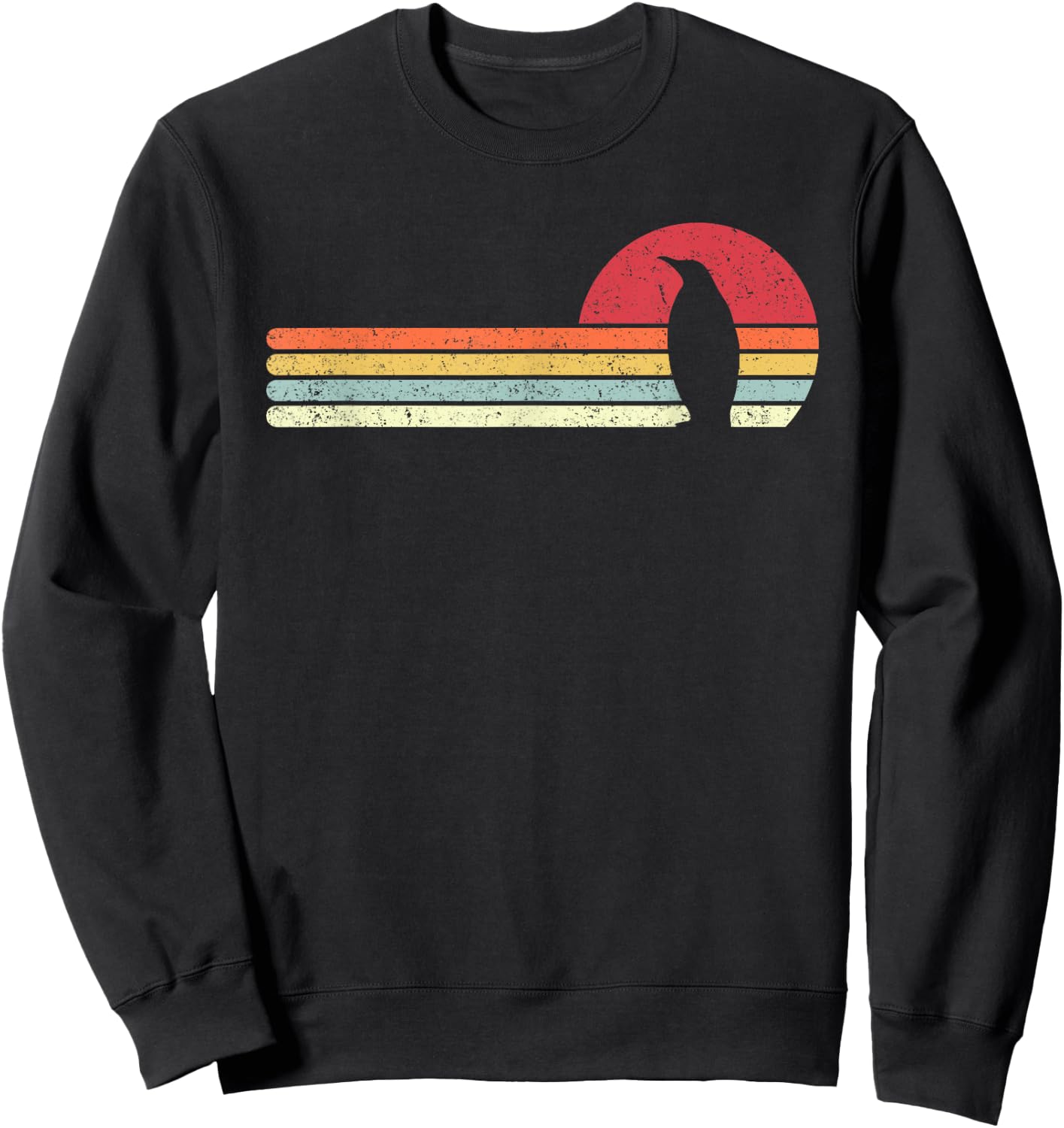 Penguin Shirt. Retro Style Sweatshirt - Sweatshirt | Black