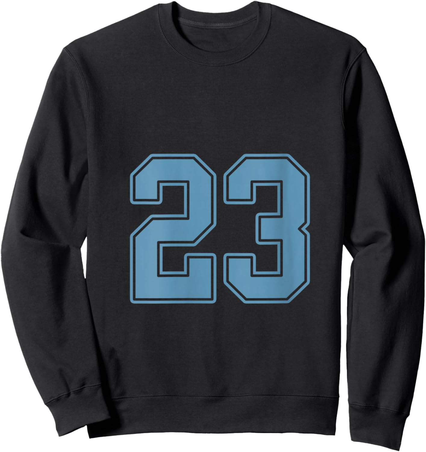 Women's Light Blue Number 23 Jersey Player Uniform #23 V-Neck Sweatshirt - Sweatshirt | Black