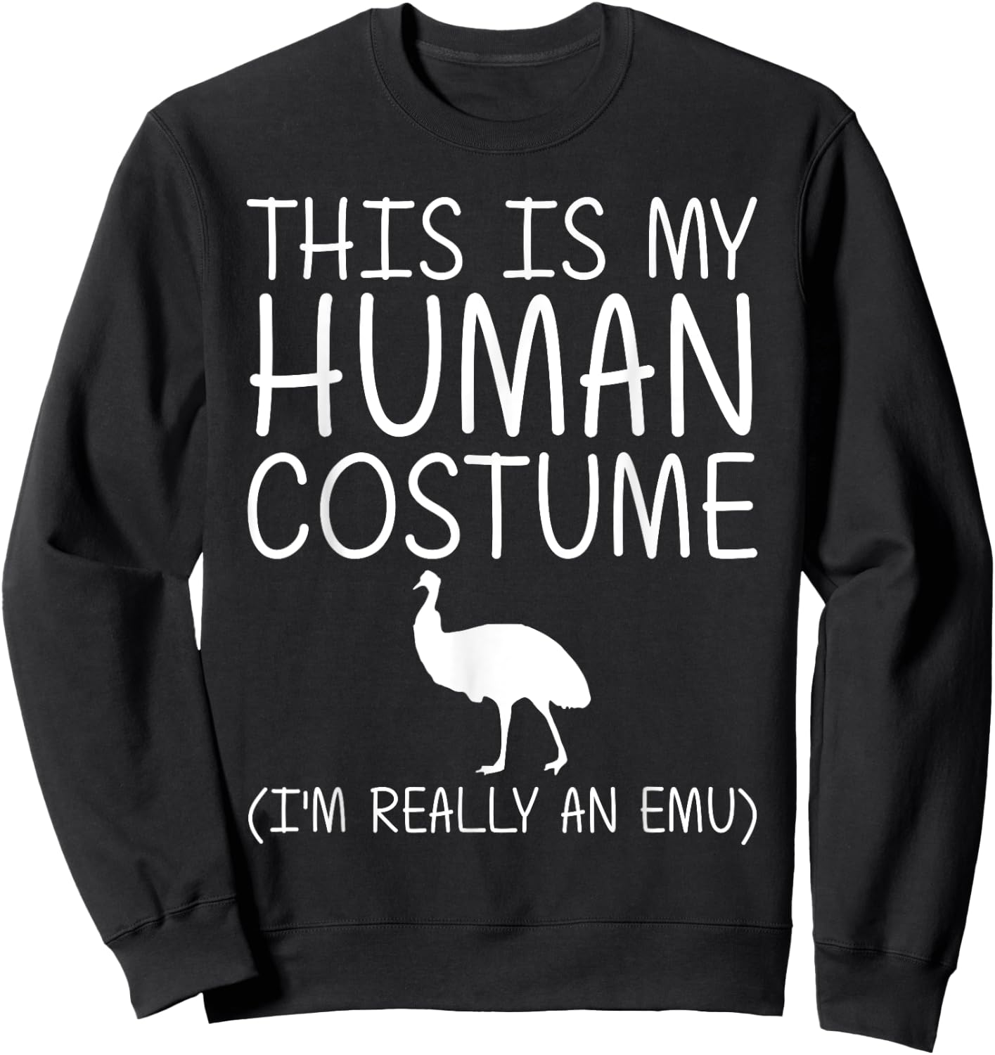 Emu Easy Halloween Human Costume Ostrich Bird Rhea DIY Gift Sweatshirt - Sweatshirt | Black