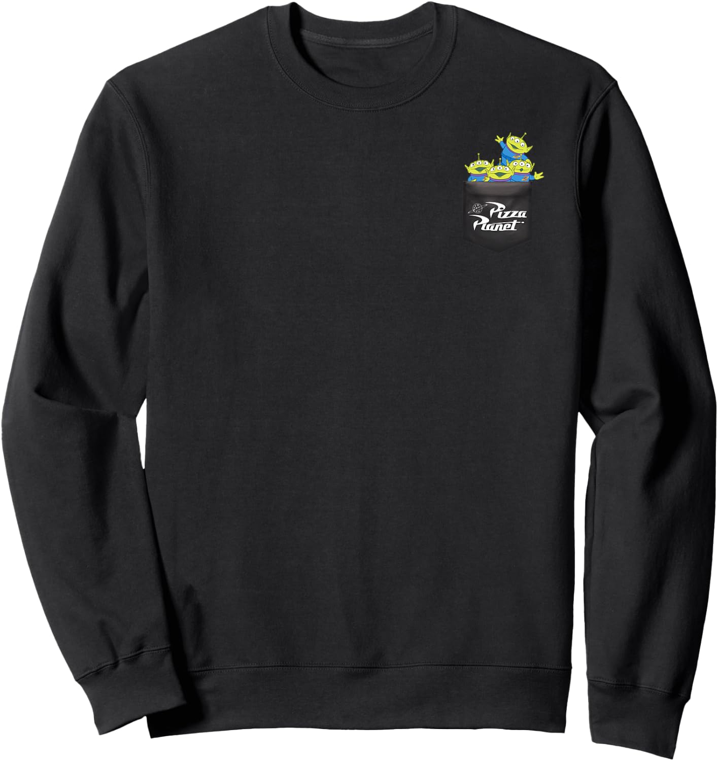 Disney Pixar Toy Story Pizza Planet Alien Left Chest Sweatshirt - Sweatshirt | Black