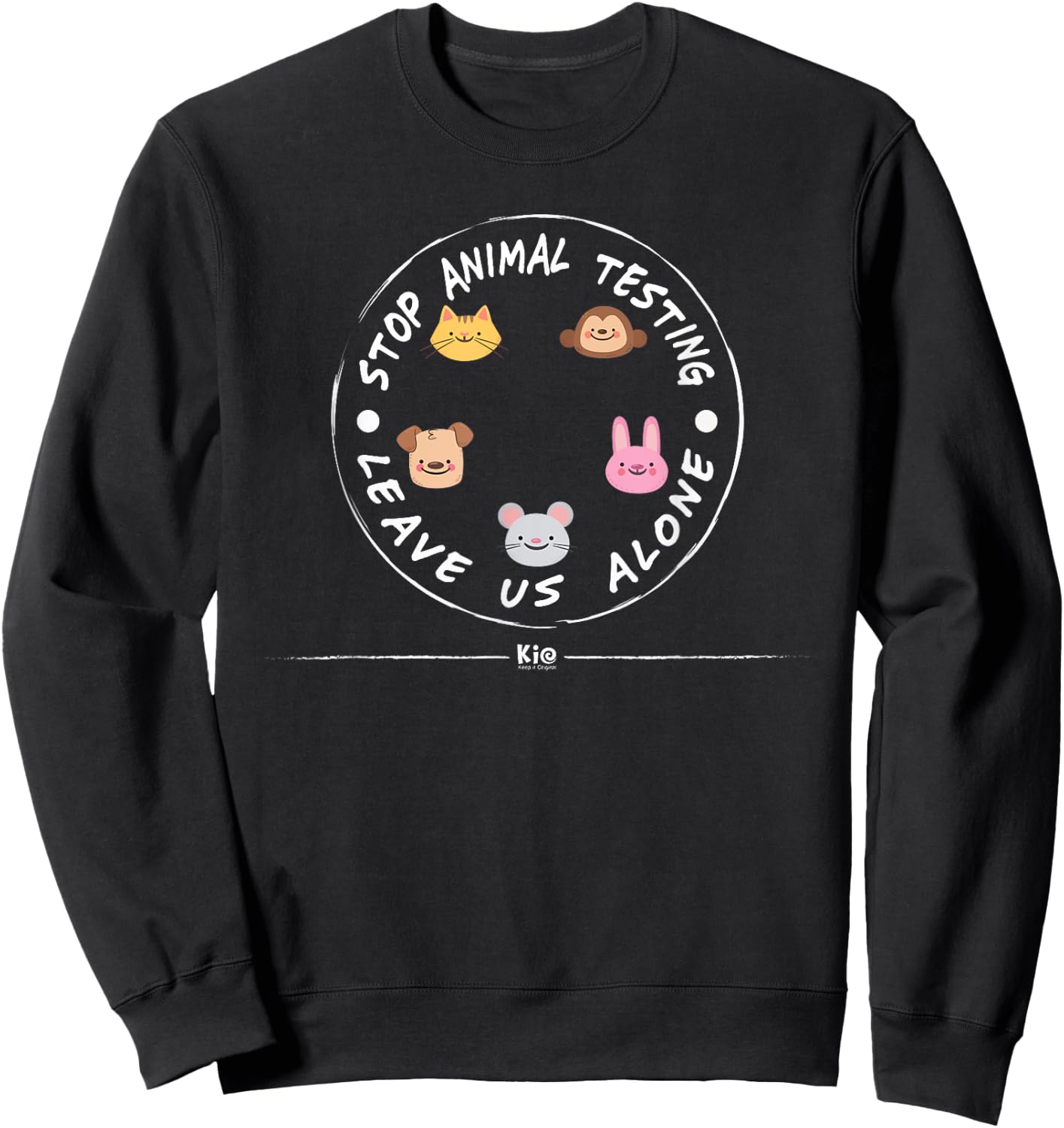 Stop Animal Testing vegan Sweatshirt - Sweatshirt | Black