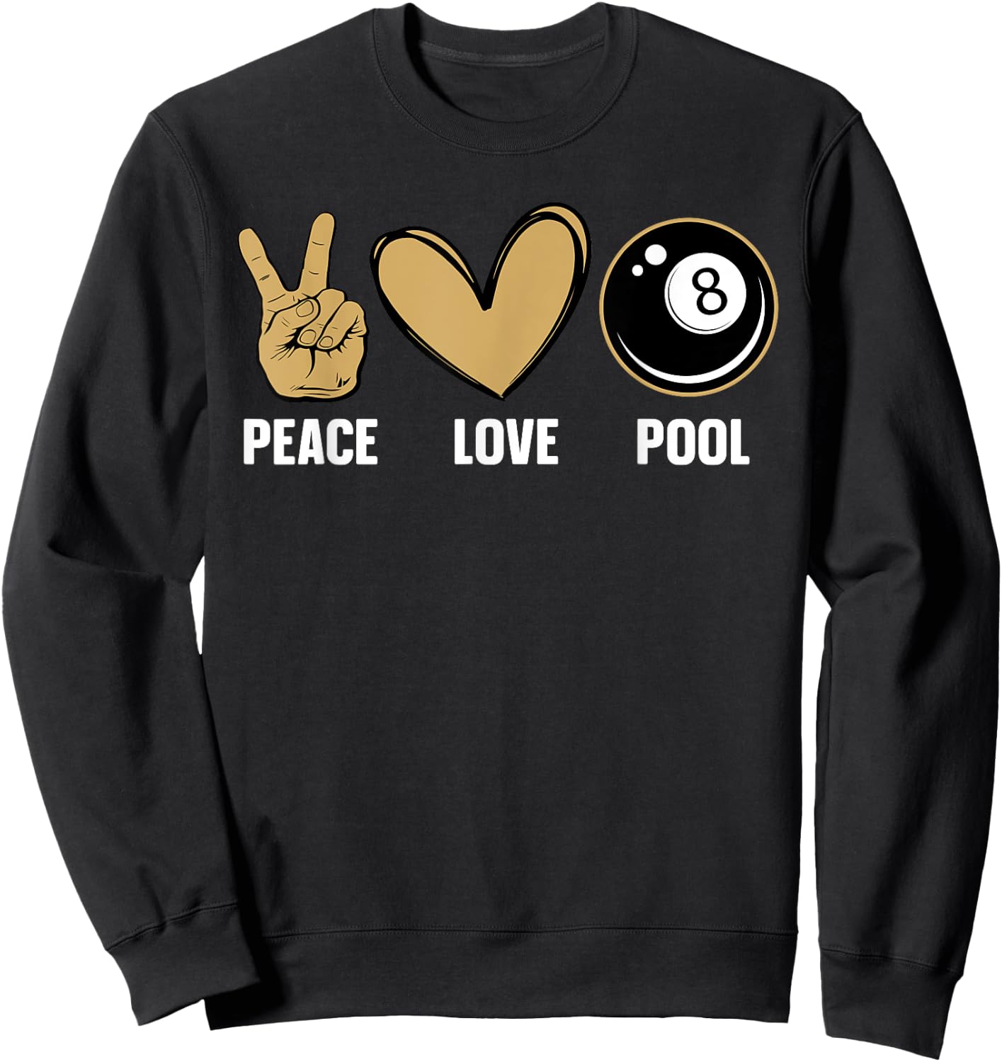 Cool 8 Ball Pool Lover Design Women Billiard Player Sweatshirt - Sweatshirt | Black