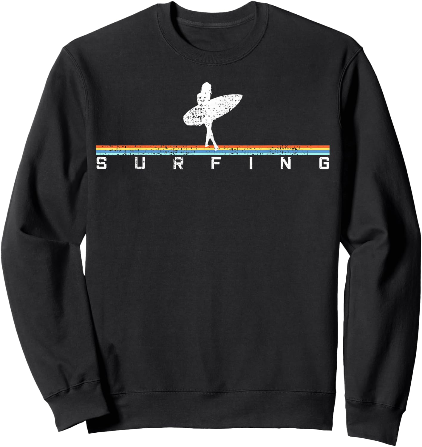 Surfer Surf Surfboard Vintage Retro Style Sweatshirt - Sweatshirt | Black