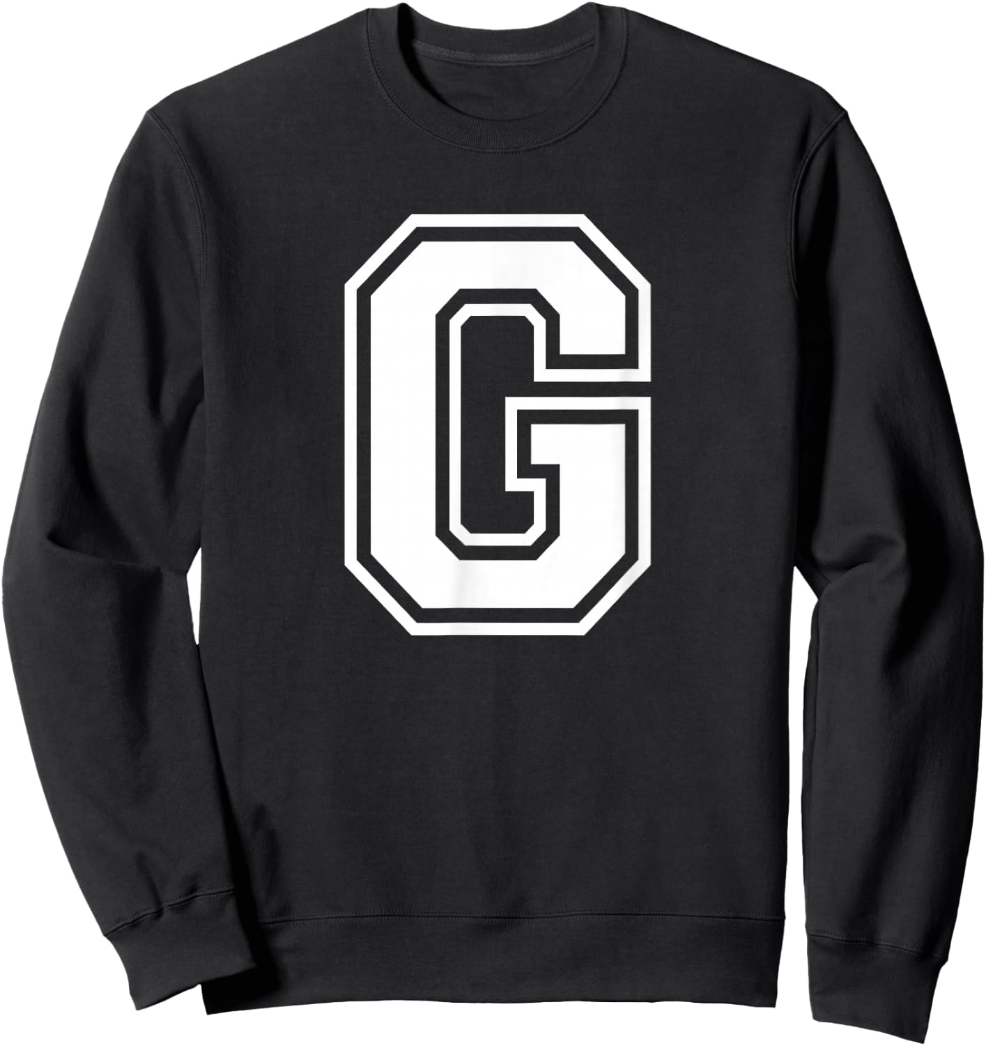 Letter G Name Initial Varsity Alphabet Monogram Sweatshirt - Sweatshirt | Black
