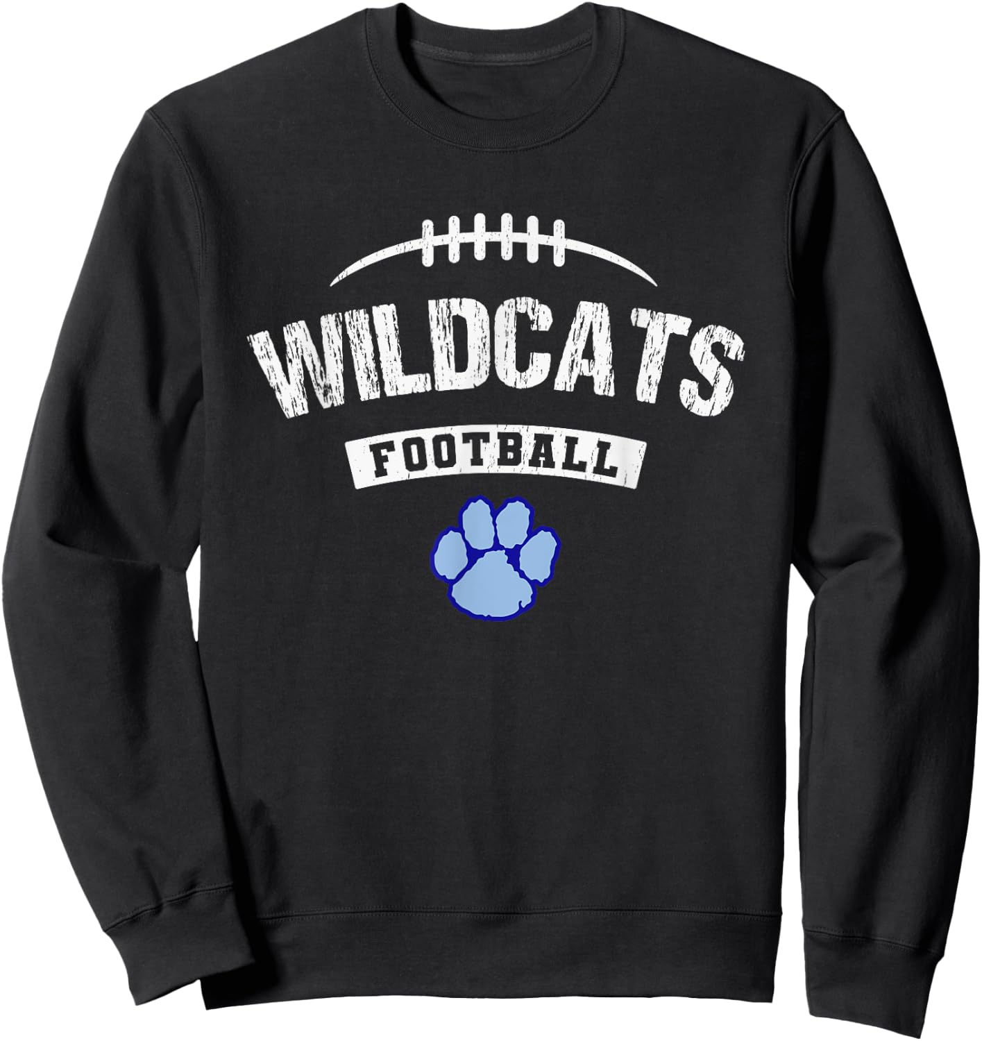 Camden County Wildcats Logo Football Distressed HS Sweatshirt - Sweatshirt | Black
